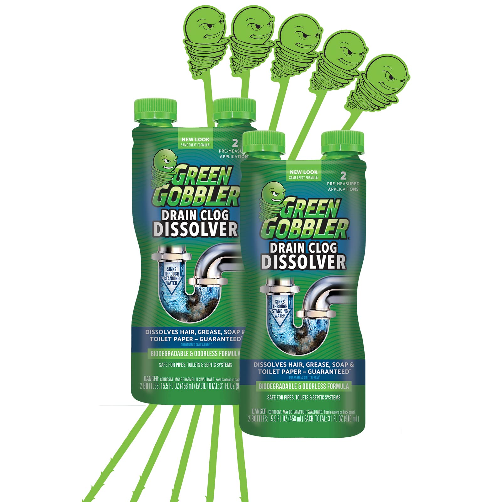 Green Gobbler Dissolve Drain Clog Remover, 31 oz