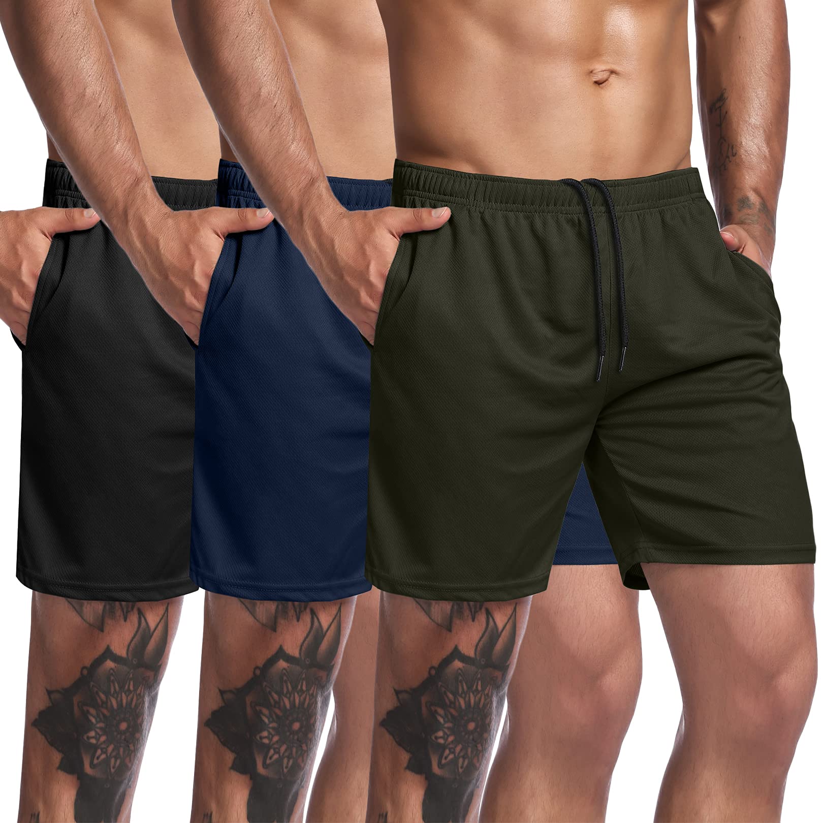 Men's 2 in 1 Running Shorts Workout Training Gym Quick Dry Bodybuliding  Athletic Short Jogger with Pockets