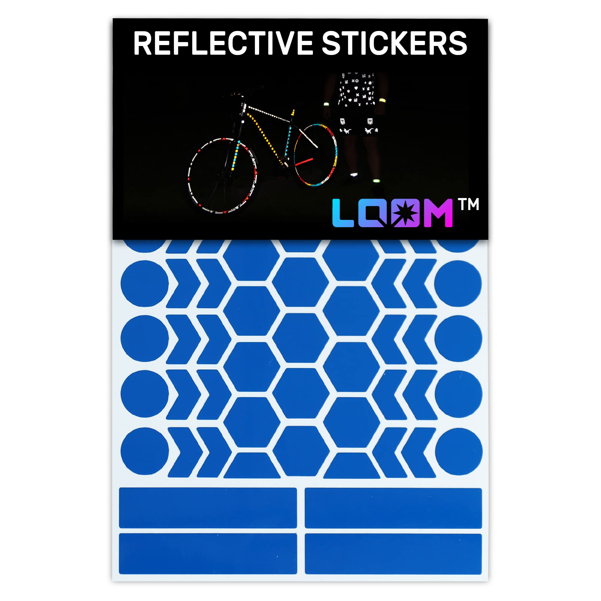 Reflective Stickers Kit (67pcs Blue)