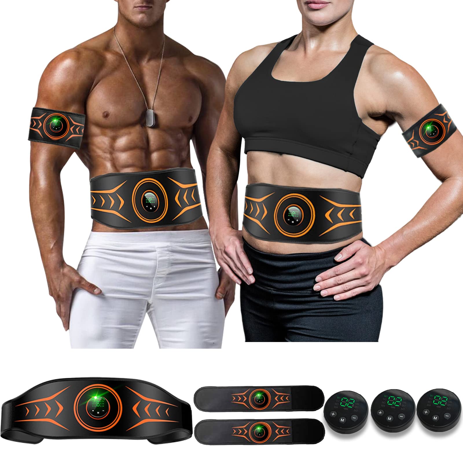 HAUBAT Heating Abs Toning Belt, Muscle Toner, Abdominal Training Belt  Workout Portable Fitness Equipment for Home 37-55(No remot