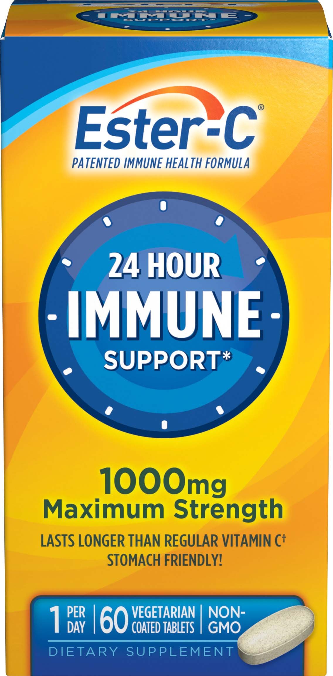EsterC Vitamin C 1000 mg 60 Coated Tablets (Pack of 2)