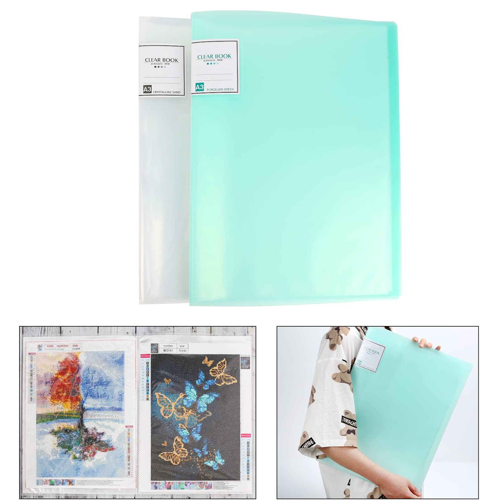 Art Portfolio Presentation Book with Clear Pockets