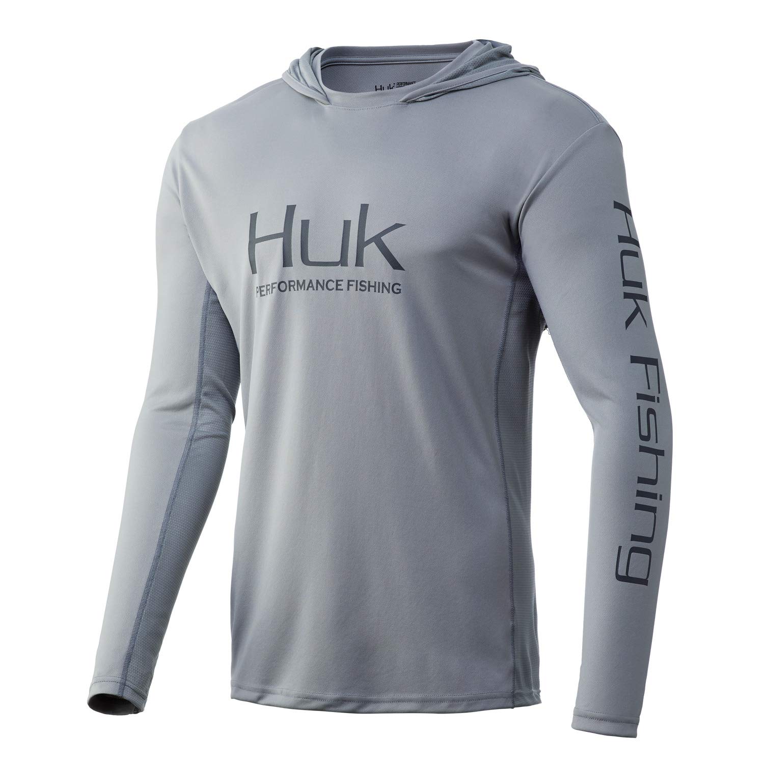 Huk Men's Icon X Hoodie  Long-Sleeve Performance Shirt with UPF 30+ Sun  Protection Gray X-Large