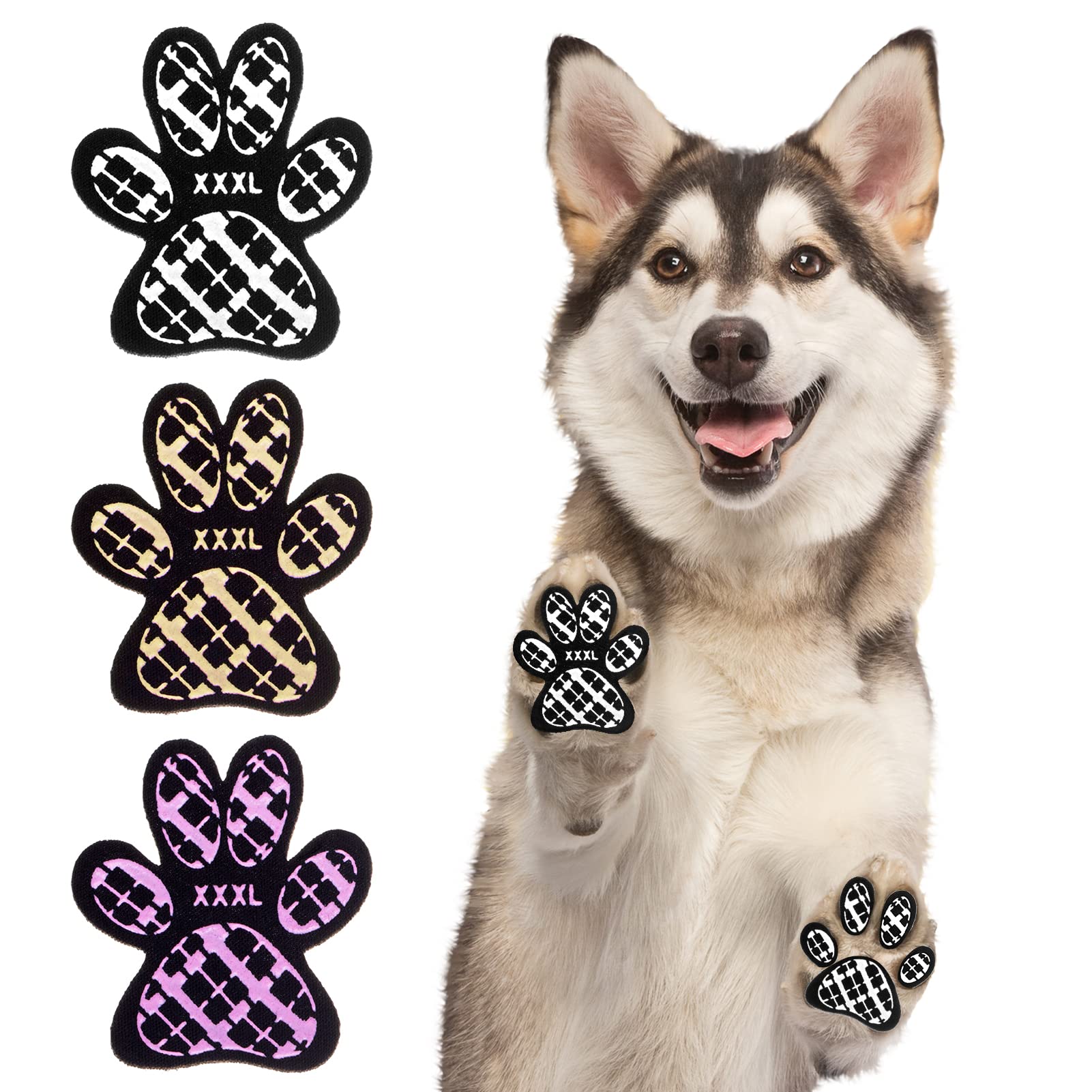 BEAUTYZOO Dog Paw Protectors Grip Pads Anti-Slip Traction for Small Medium  Large Dogs on Hardwood Floors Hot Pavement, Dog Grip for Senior Dogs Injury  Protection for Paws 48 Pads, XXXL 12 Sets