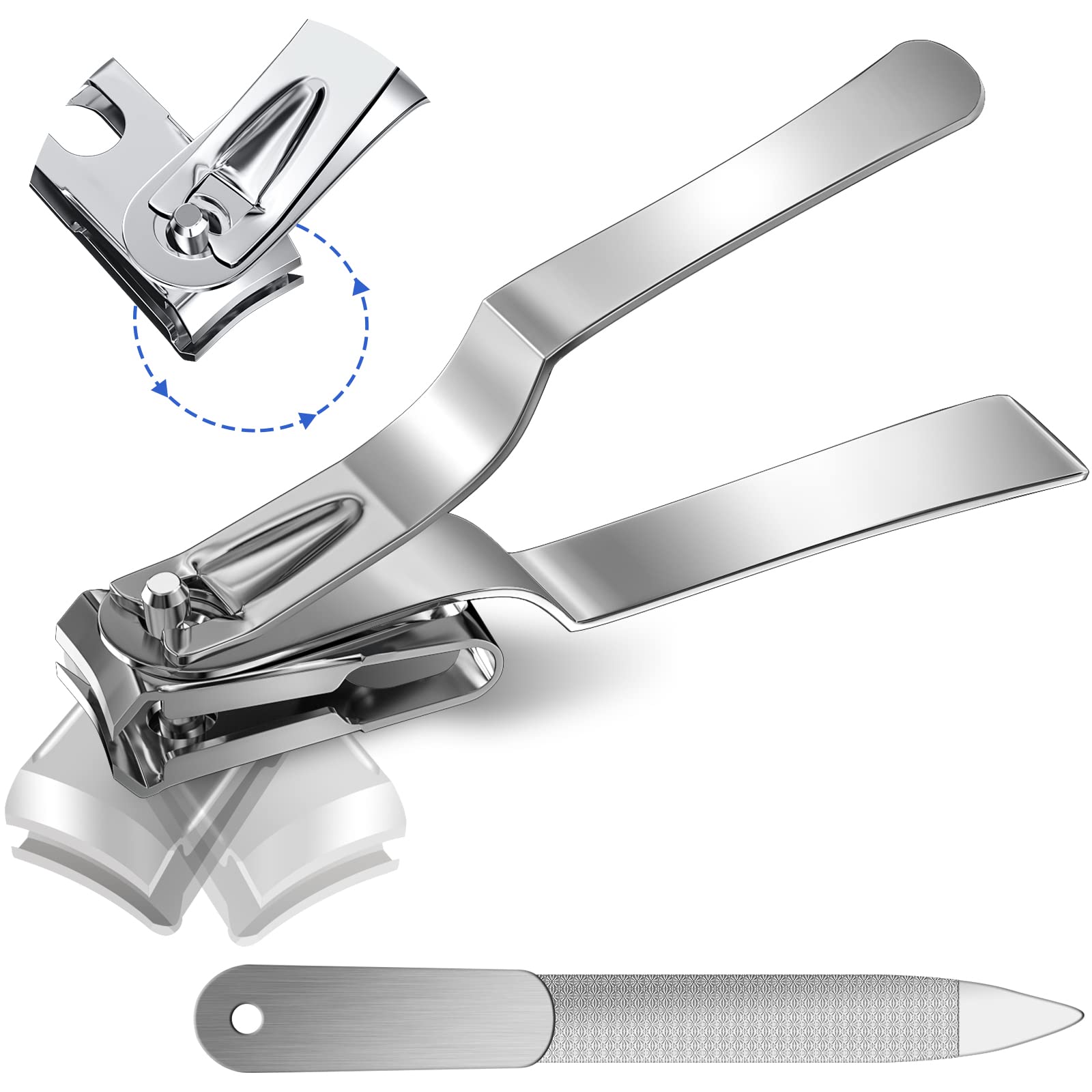 Nail Clippers For Seniors, 360 Degree Rotary Fingernail And