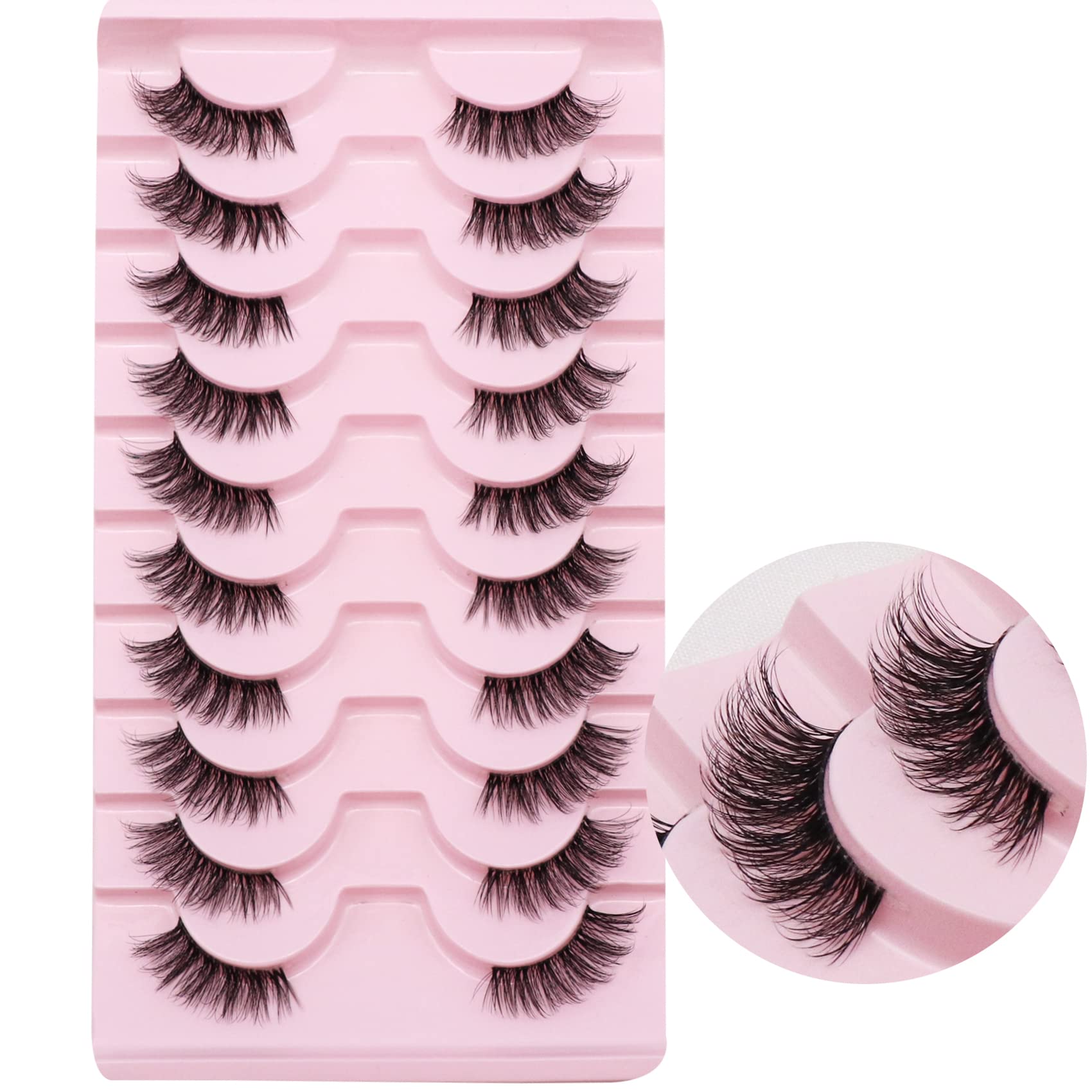 Ahrikiss Manga Lashes Natural Look Wispy Anime Lashes Soft Fake Eyelashes  Lightweight False Eyelashes Faux Mink Lashes Look Like Individual Lashes 8