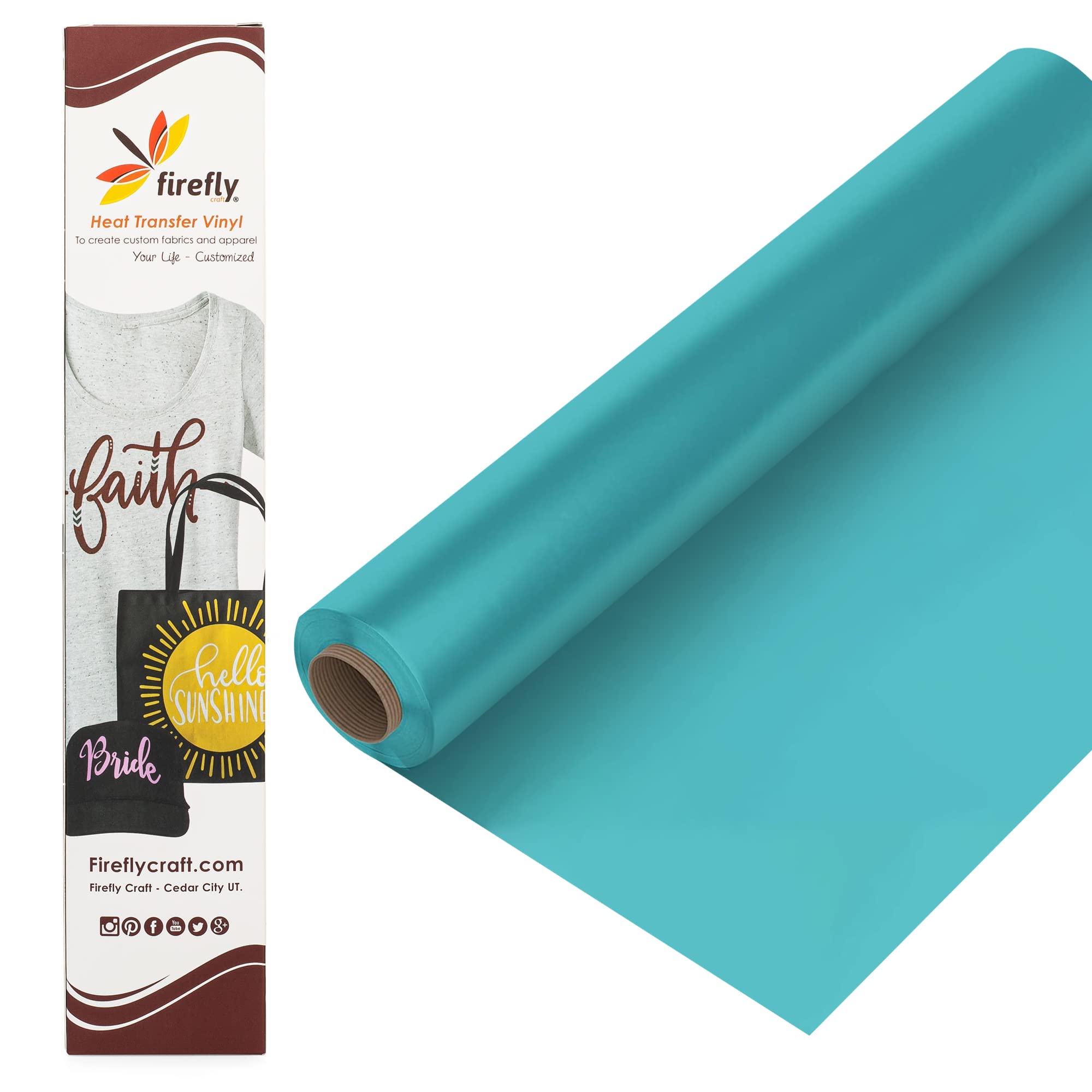 Firefly Craft Regular Aqua Heat Transfer Vinyl for Shirts - Iron on Vinyl  for Cricut & Silhouette Heat Press Vinyl for Shirt Transfers - Iron on HTV  Vinyl - 3 Pieces 12