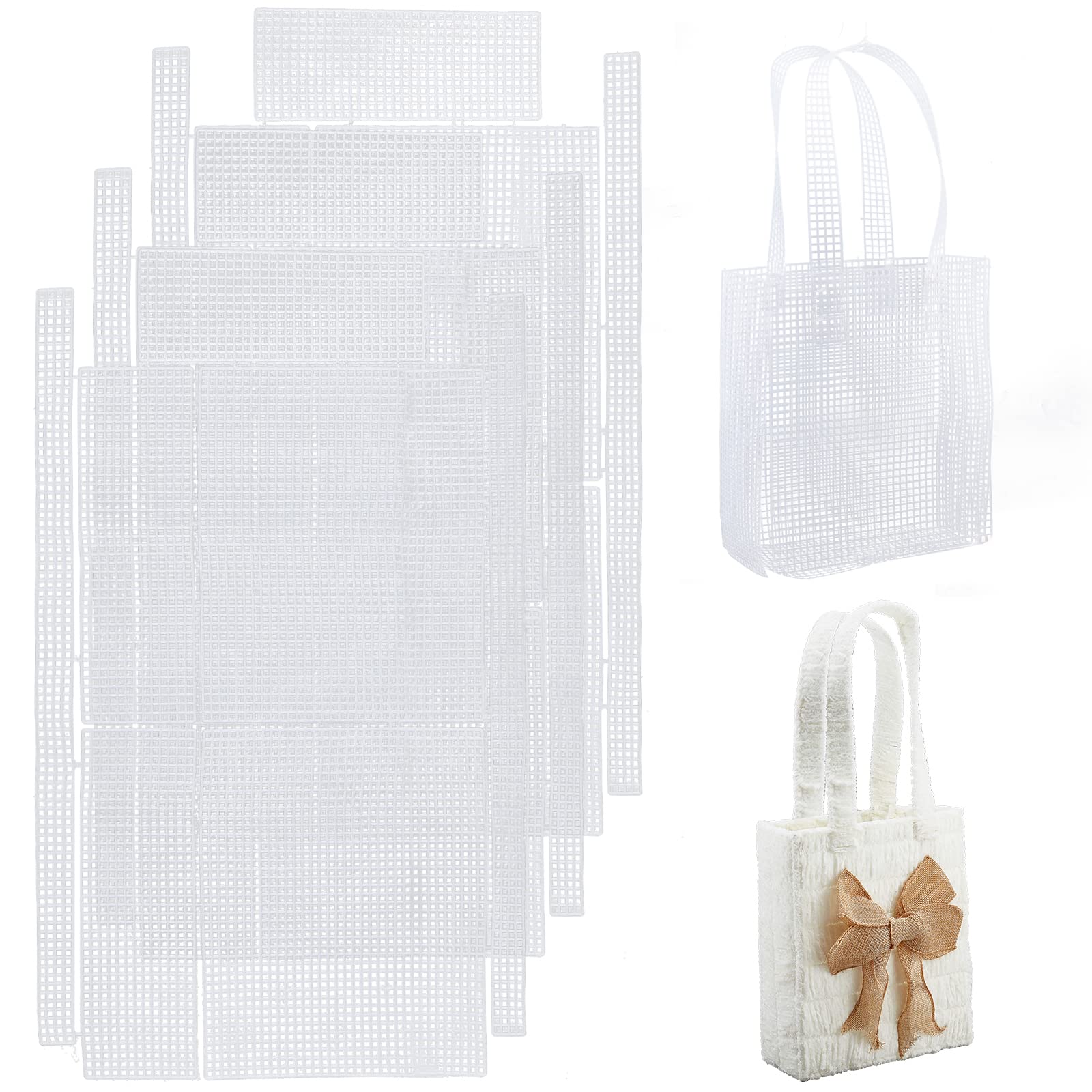 Maydear White Canvas Bag Embroidery Kit with pre-Printed Pattern