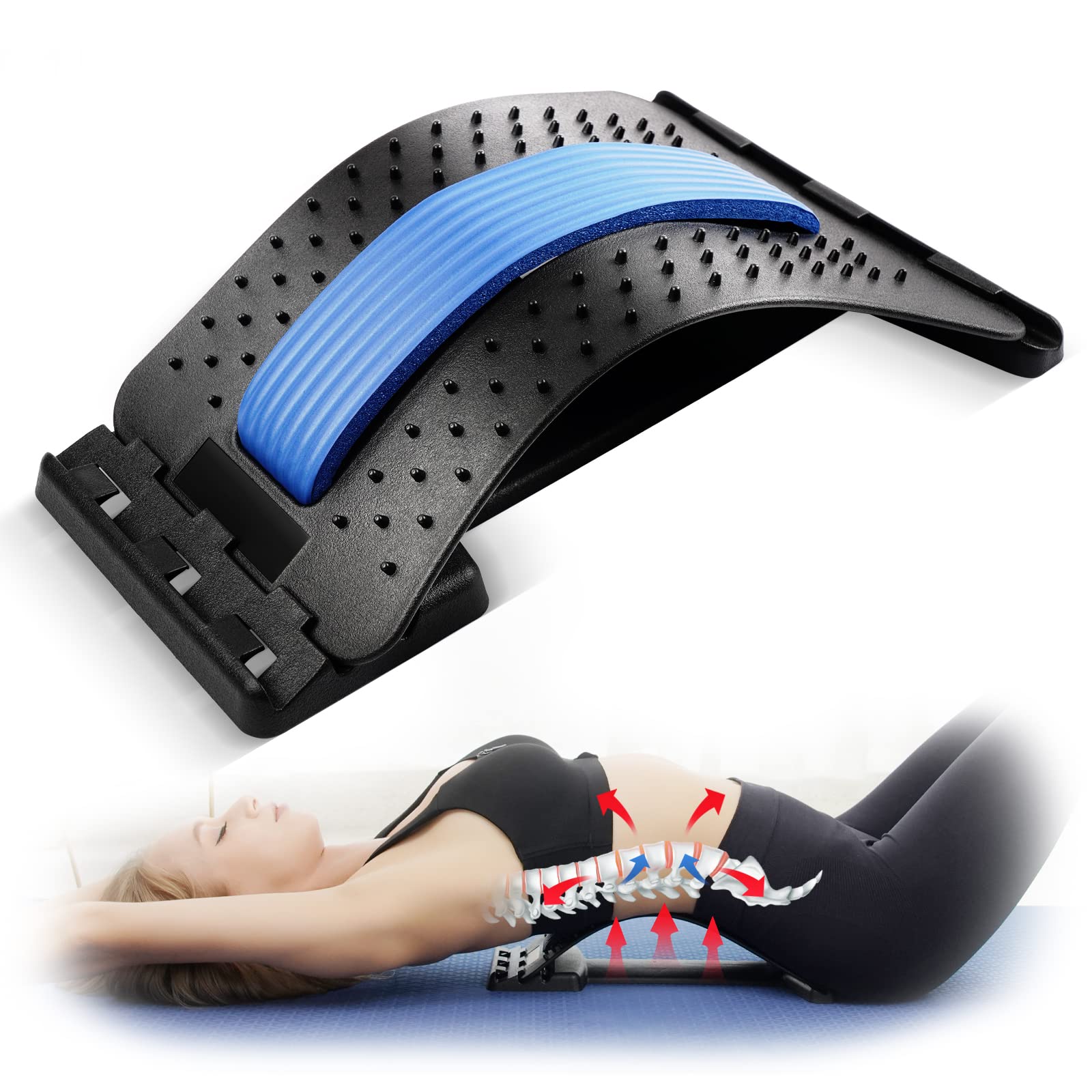 Back Stretcher, Popper Spine Upper Lower Back Pain Relief Cracker Device  Lumbar