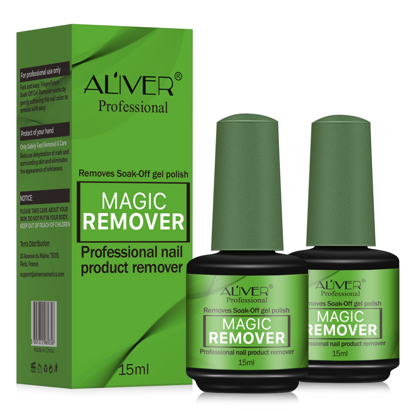 Nail Polish Remover (2Pack), gel polish remover in 3-5 Minutes Easily  Removes Soak-Off Gel