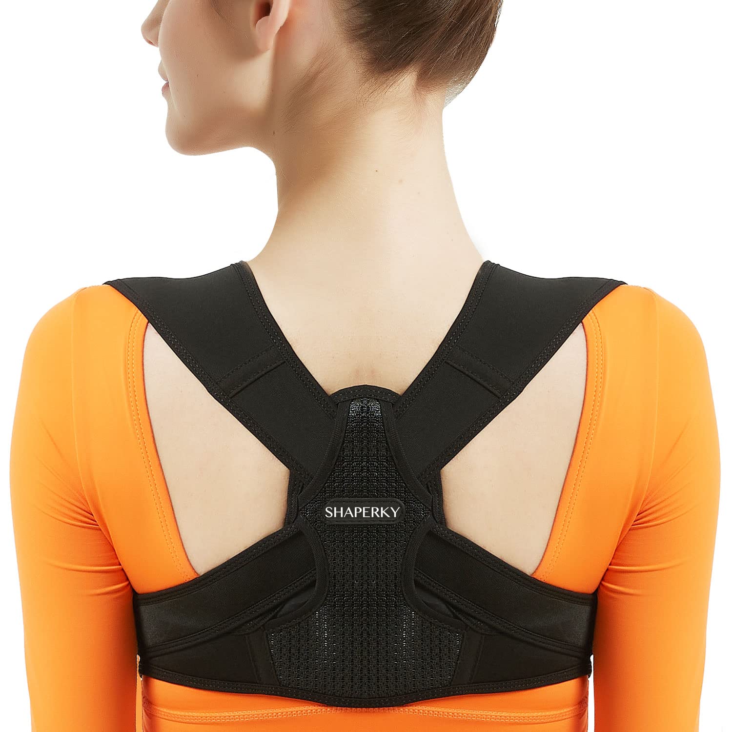 Posture Corrector for Women and Men, Adjustable Upper Back Brace,  Breathable Back Support straightener, Providing Pain Relief from Lumbar,  Neck, Shoulder, and Clavicle, Back. (S/M(29-38))