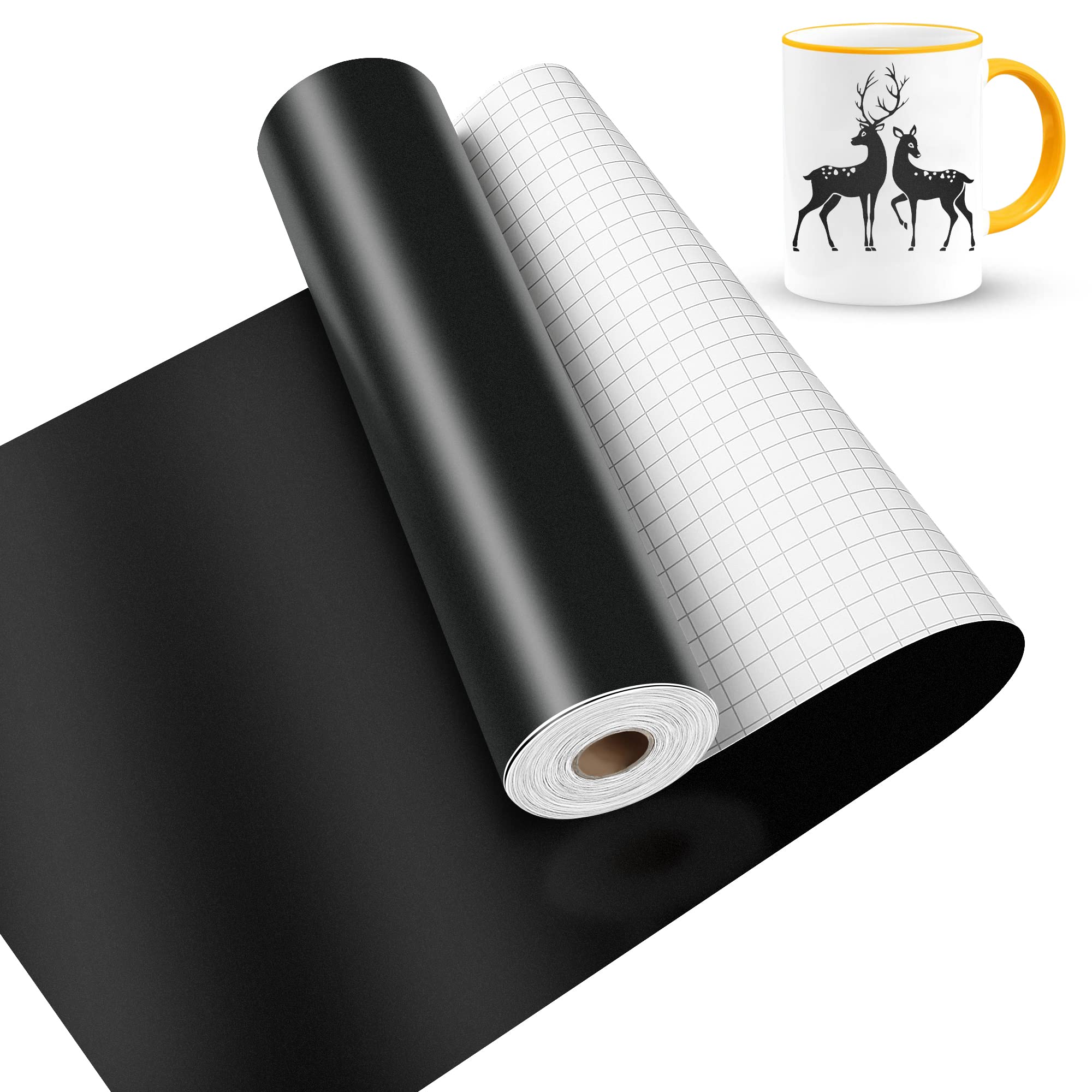 Matte Black Permanent Vinyl for Cricut Lya Vinyl Matte Black 12 x 50Ft Permanent  Adhesive Vinyl Roll for CRI-Cut Silhouette Cameo Vinyl Roll for Craft Cutter