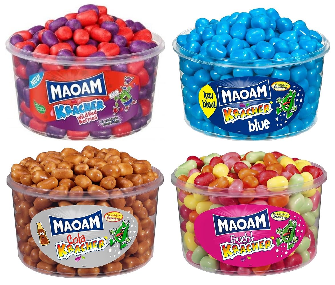 Buy Haribo Maoam Chewing Candy Set of 4 - Wild Red Berry Cola Cracker ...