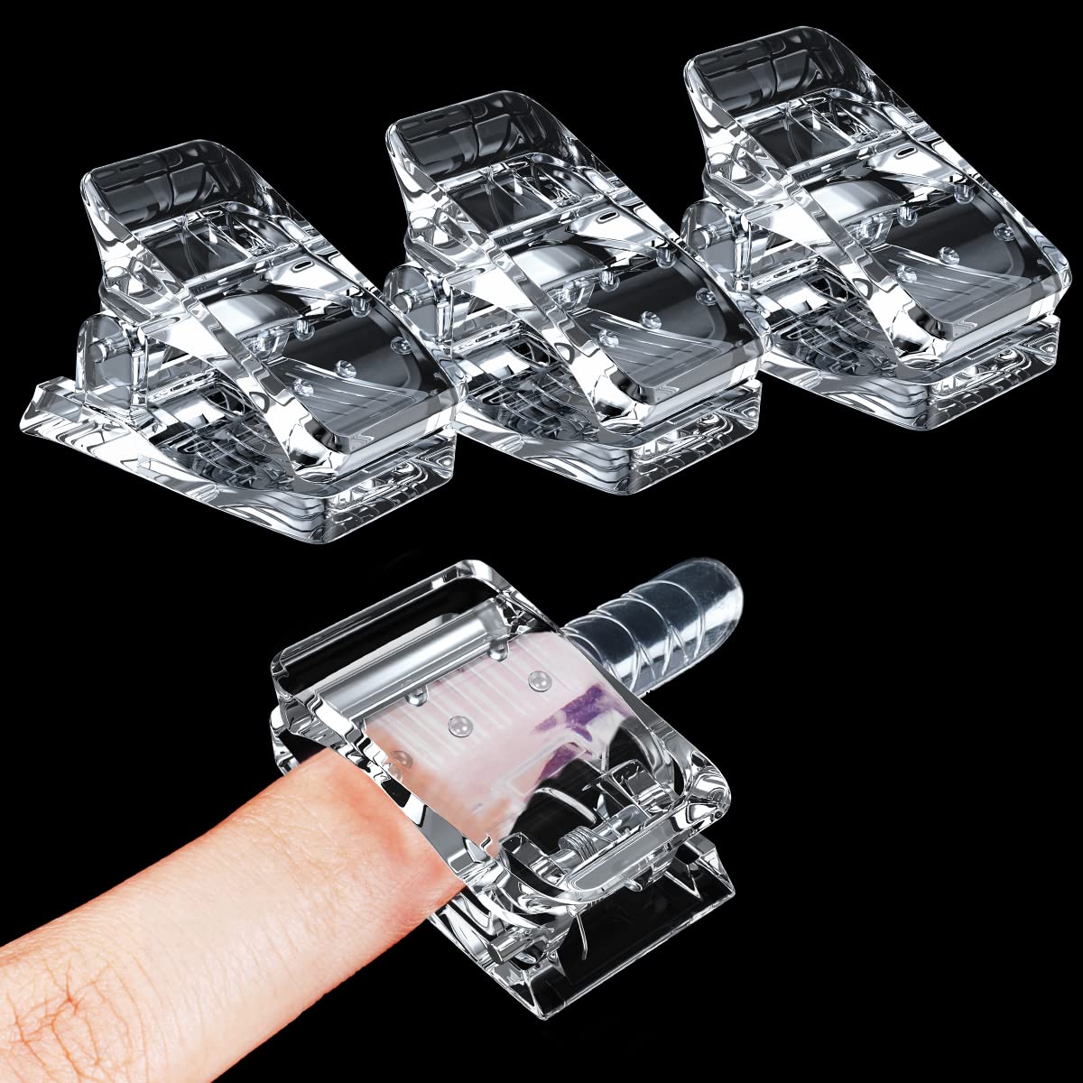 Sanie 10 Pcs Nail Tips Clip for Quick Building Gel Nail Forms, Clear Nail  Clamps Fit All Finger for Gel Nail Extension Forms, UV LED Builder Clamps,  DIY Manicure Nail Art Tool