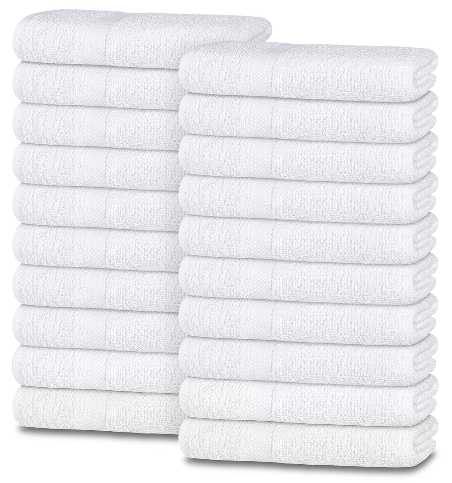 Wealuxe White Washcloths for Body and Face Towel, Cotton Wash Cloths Bulk  48 Pack, Flannel Spa Fingertip Wash Clothes 12x12 Inch, Soft Absorbent Gym