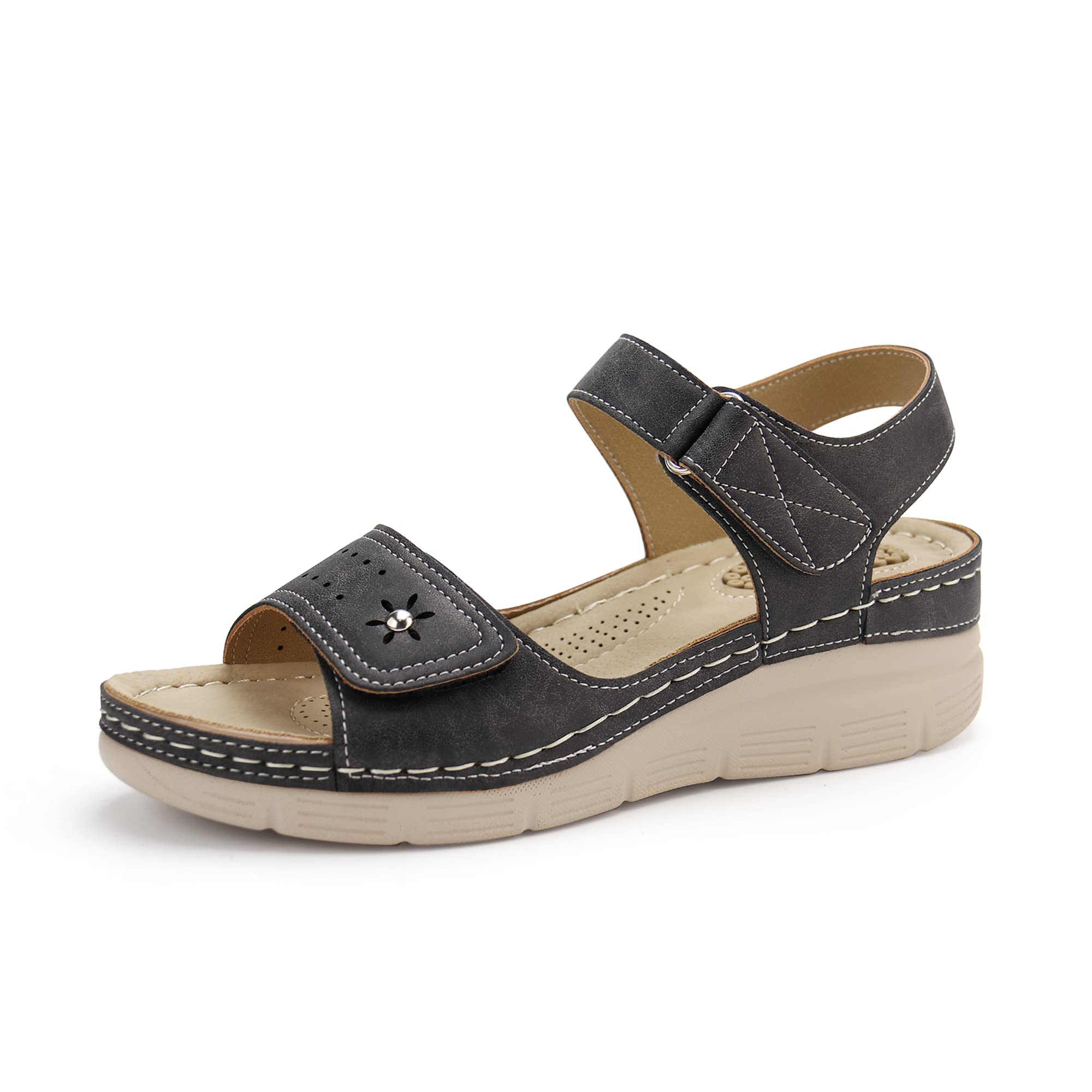 thumbnail image 2 of Women Comfortable Sandals Orthotic Walking Sandals Orthopedic Arch Support Sandals Black 6 B1aafd81 7932 479e B248 E366f0c9f50b.41162ba216bfa0ddf66b037a255cedad 2 of 11