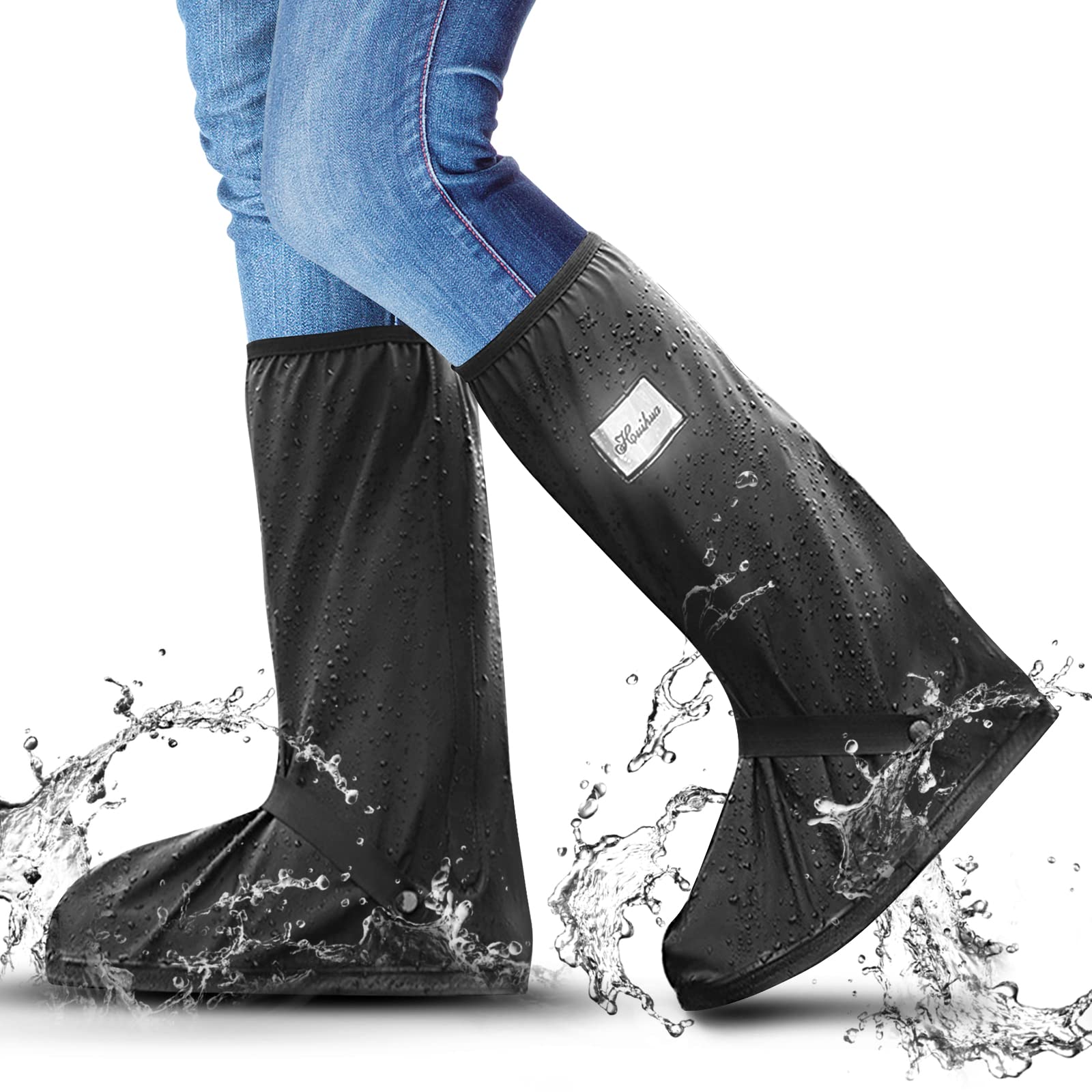 Reusable Waterproof Shoe Covers Men Women, Rain Snow Shoe Covers