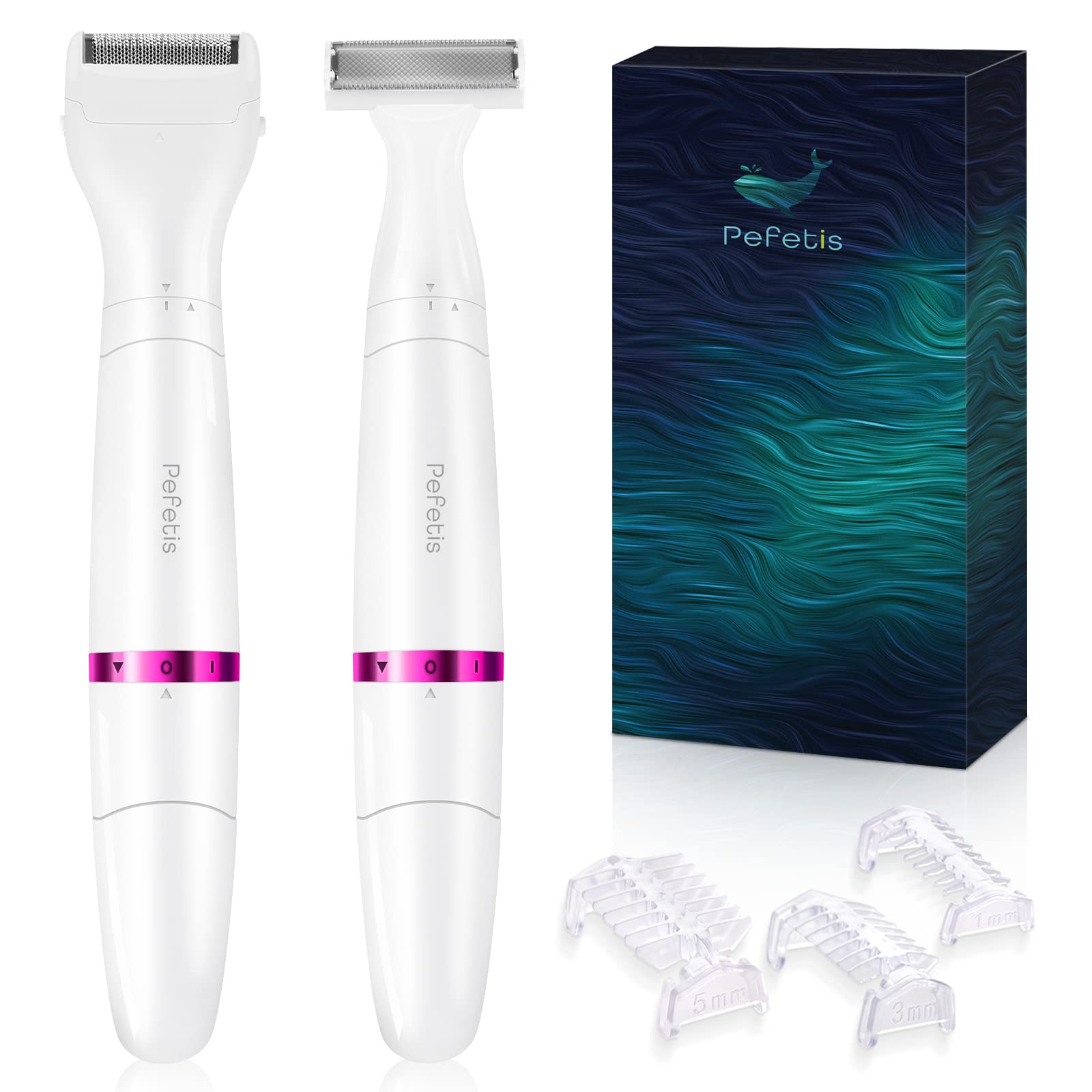 Pefetis Electric Razor for Women, 2 in 1 Womens Shaver for Pubic Hair