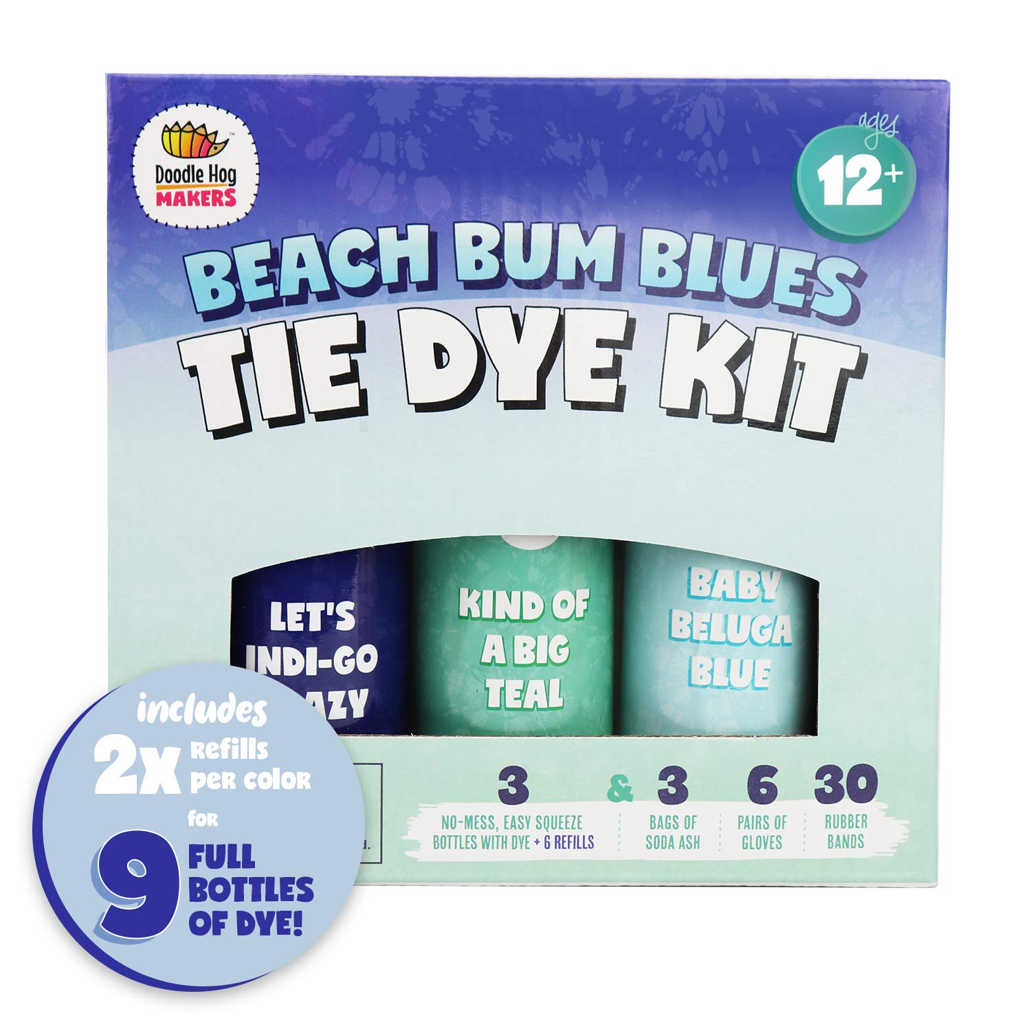 Blue Colors Tie Dye Kit in Beach Bum Blue Tie Dye - Custom