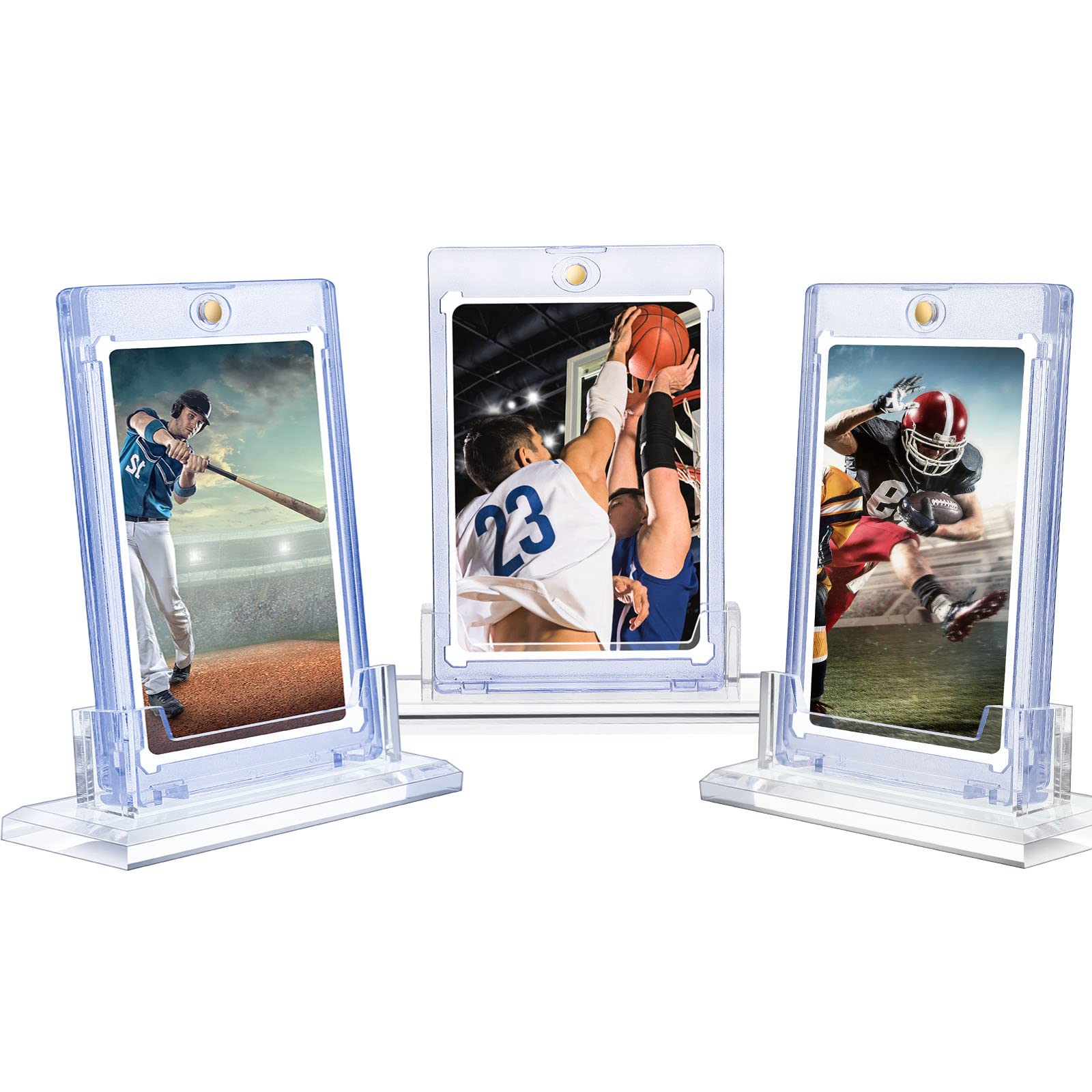 3 Pack Magnetic Card Holders for Trading Cards Protector 35 pt Baseball Card  Protector Acrylic Hard