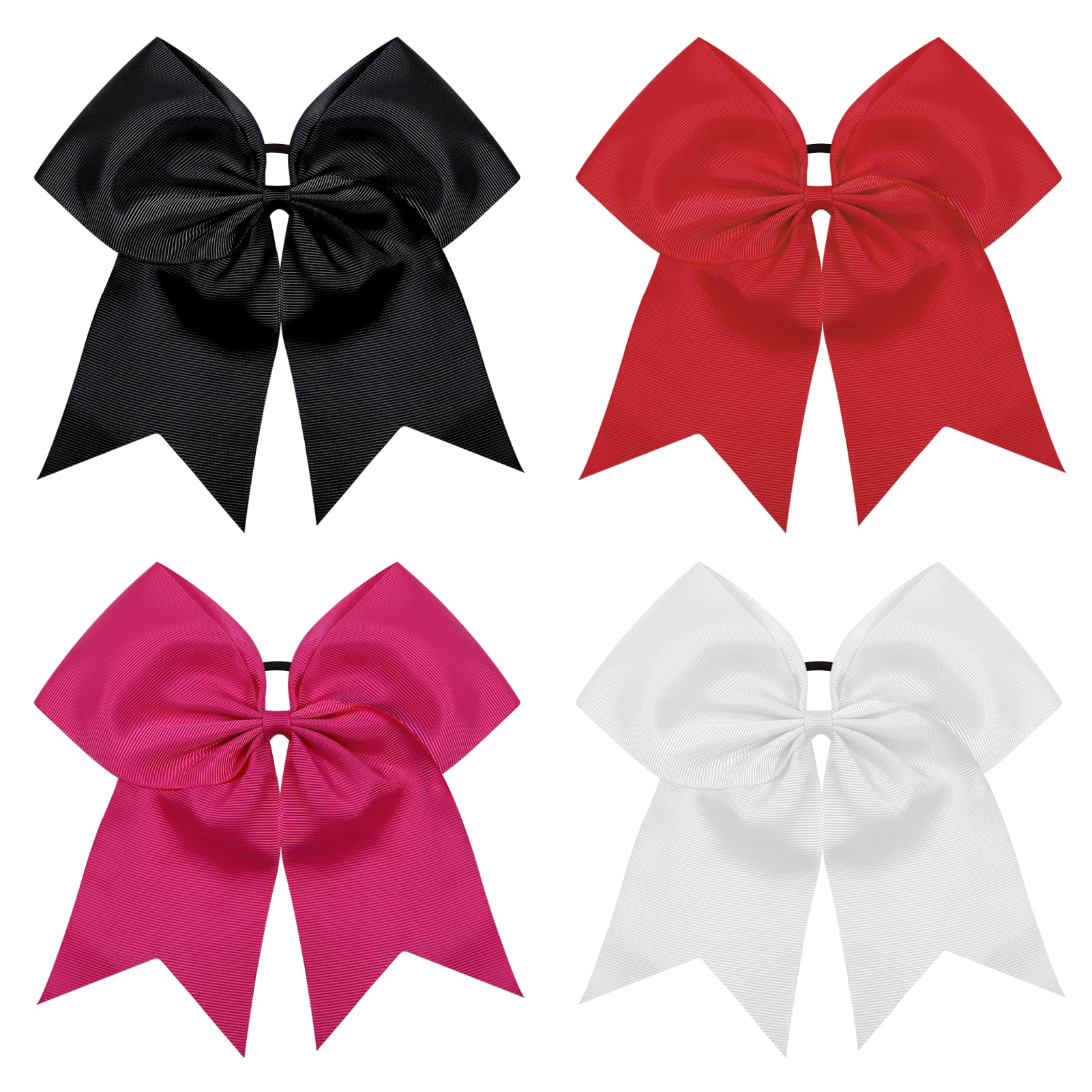 Pink White Ponytail Cheer Bow