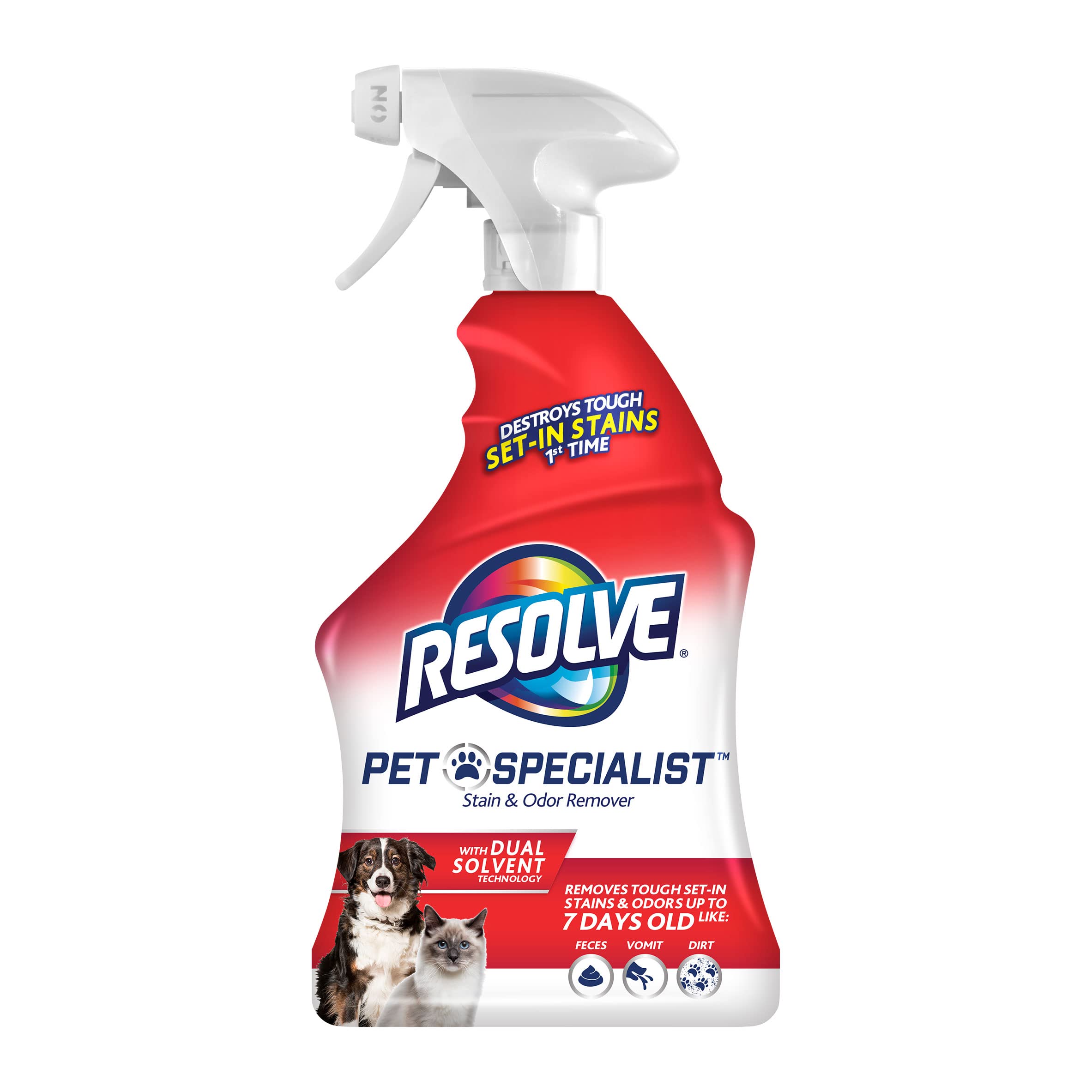 Resolve Pet Specialist Carpet Cleaner, Stain Remover and Odor eliminator  trigger, Floor and Upholstery Cleaner, 32 oz