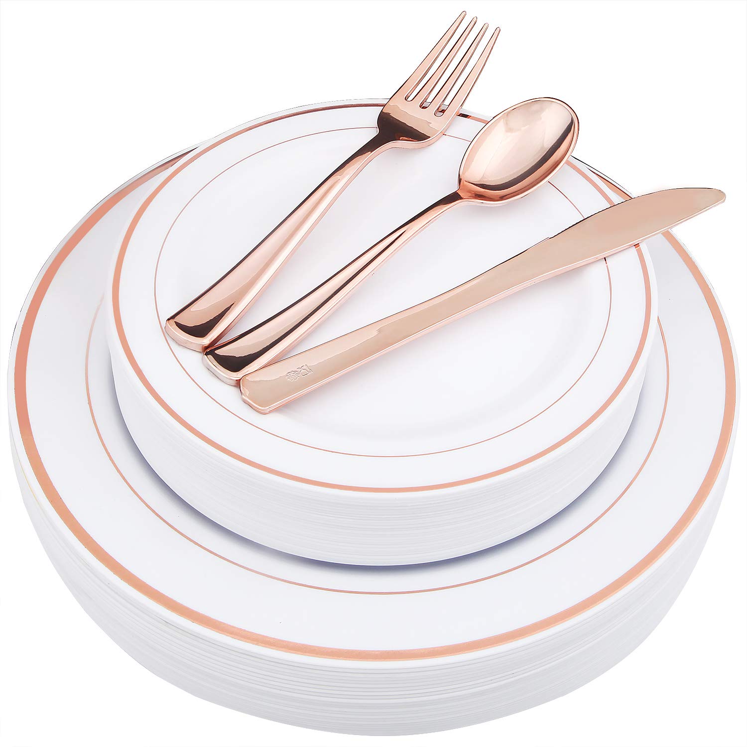  WDF 25 Guest Pink Plates with Disposable Plastic