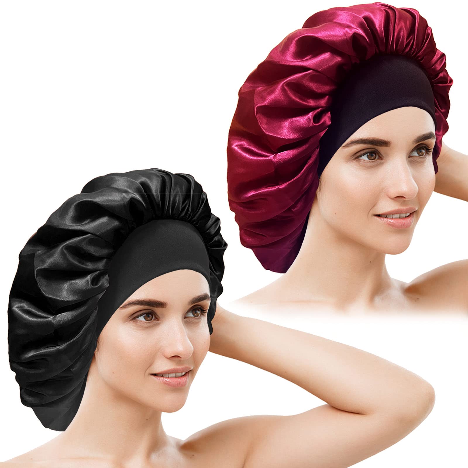 Silk Bonnet for Sleeping, Satin Hair Bonnets Large Sleep Cap for