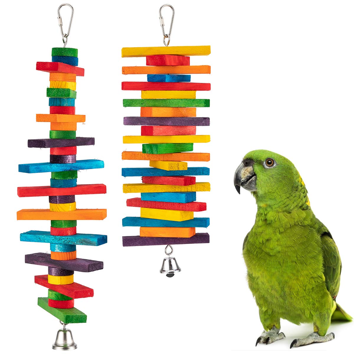 Mewtogo 2pcs Bird Toys Parrot