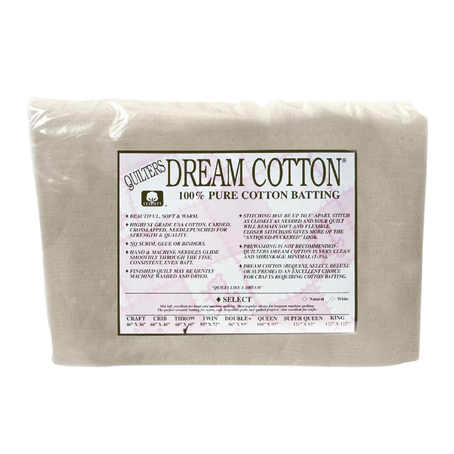 Quilter's Dream Batting Select Craft Cotton (Natural)