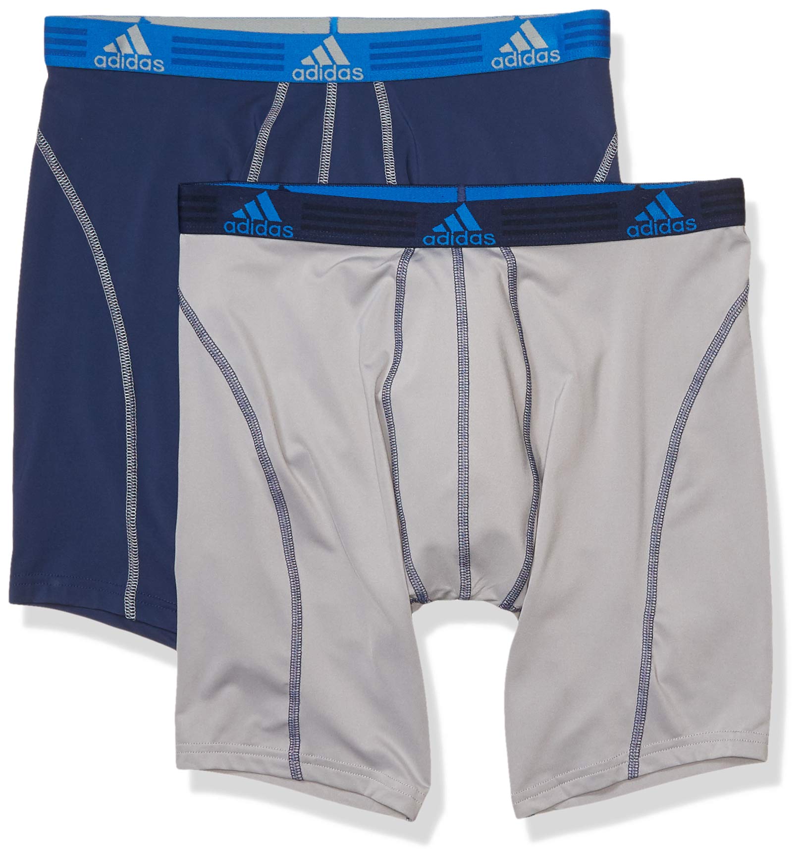 adidas Men's Sport Performance Midway Underwear (2-Pack) Small Night  Indigo/Light Onix Light Onix/Night
