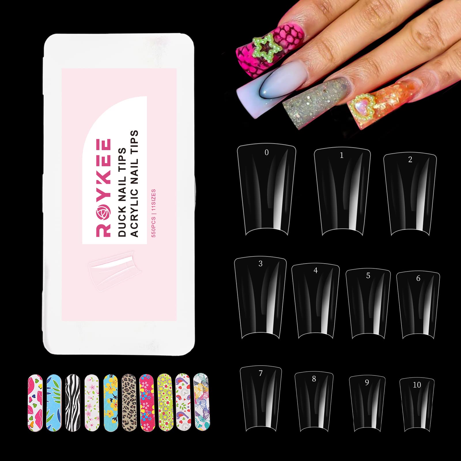 10Pcs Press on Nail Storage Box False Nail Packaging Box for Home