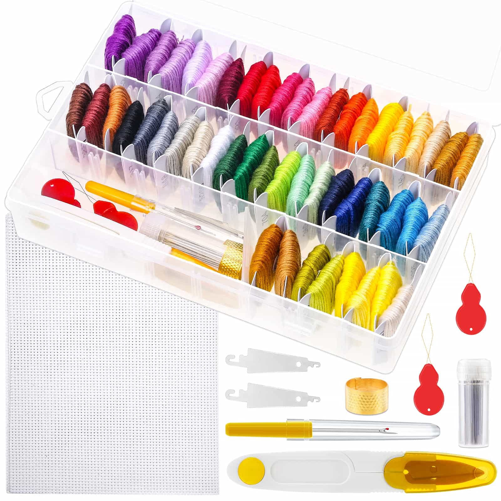 50 Pcs Embroidery Floss Kit Thread Cross Stitch Cotton Sewing DIY  Multicolor