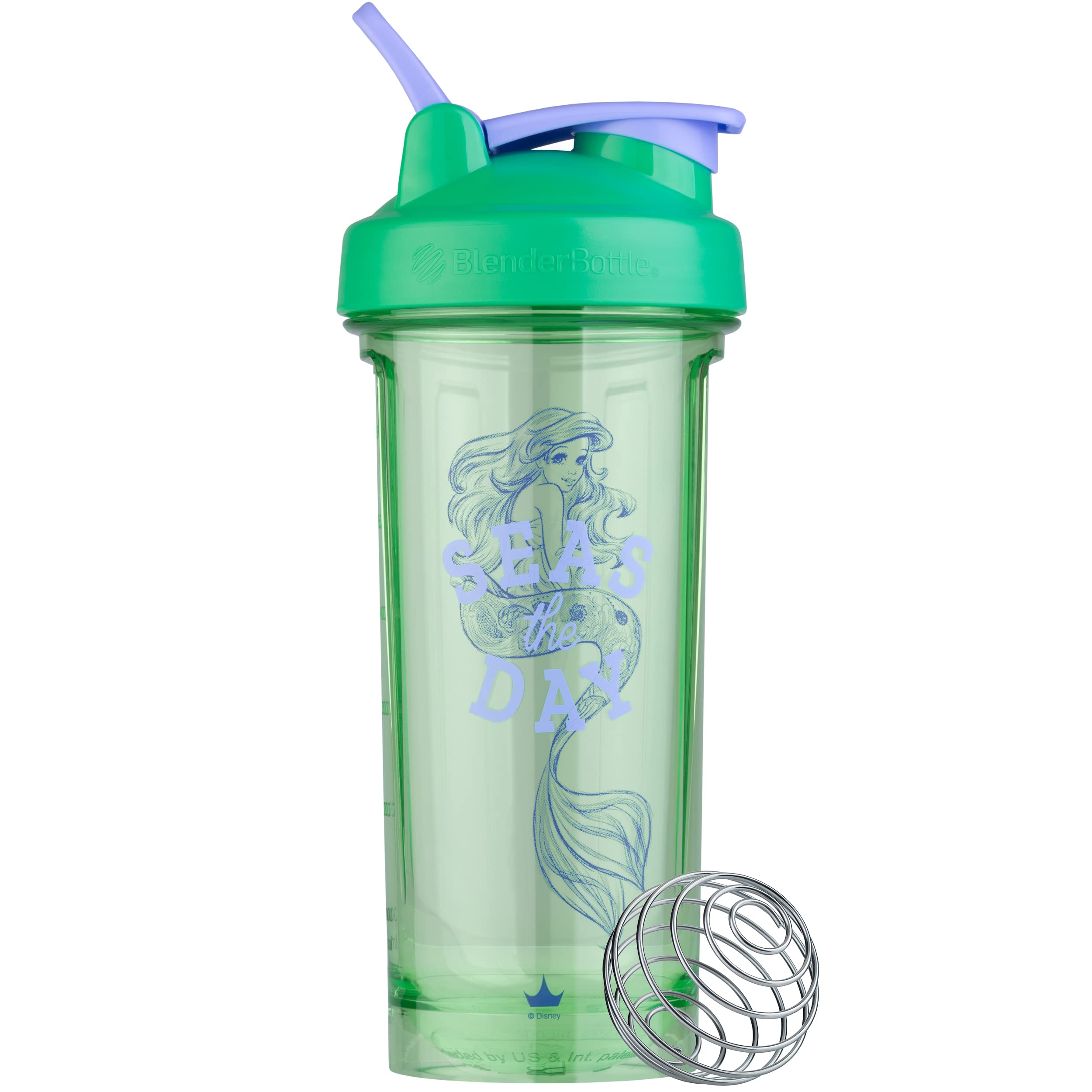 BlenderBottle Disney Princess Shaker Bottle Pro Series, Perfect for Protein  Shakes and Pre Workout, 28-Ounce, Ariel