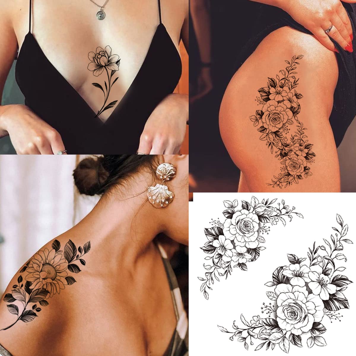 Temporary Tattoo Full Arm Body Art Stickers Sketch Tattoo Stickers For  Fingers Feet Semi Permanent Tattoos Waterproof Women Man - AliExpress