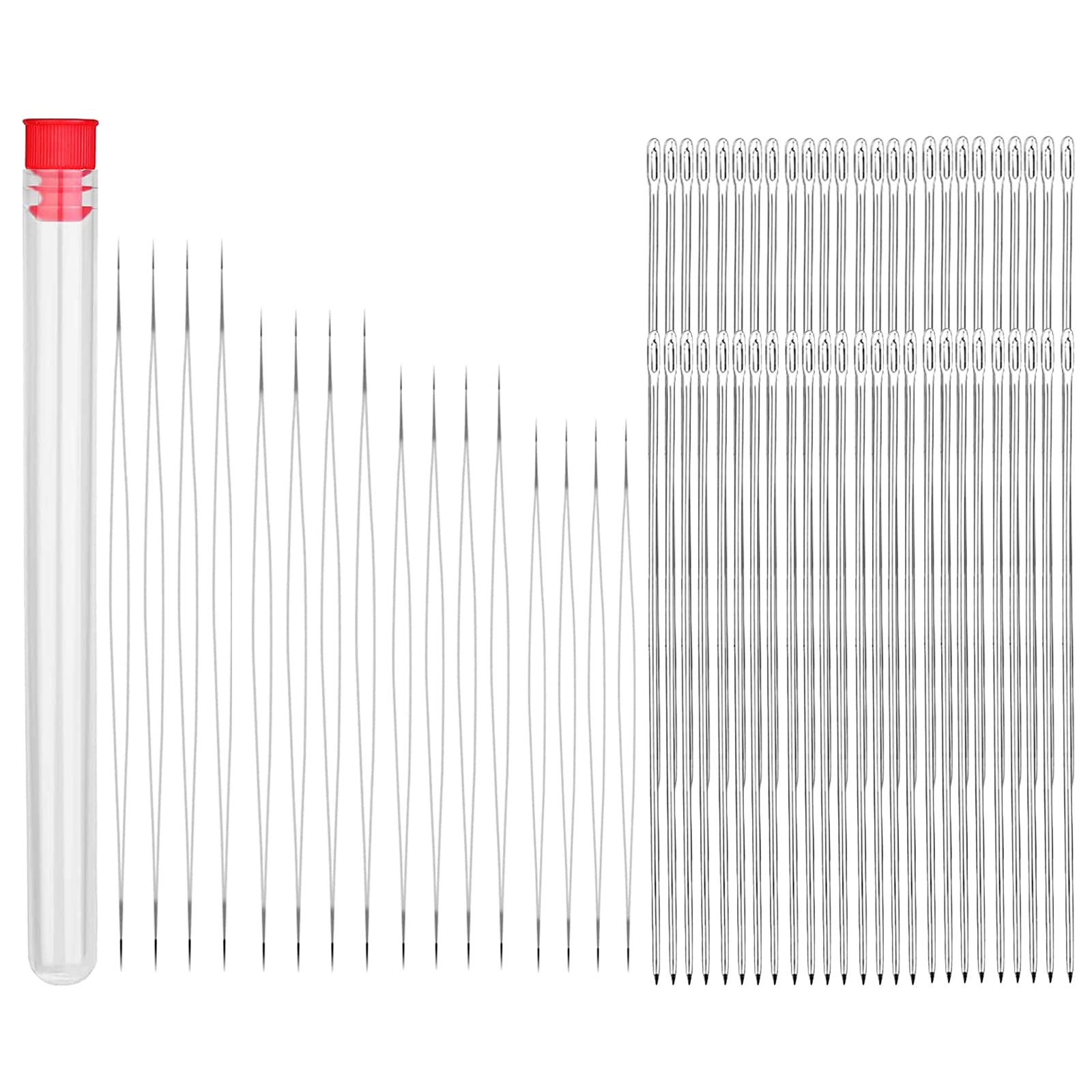 66 PCS Beading Needles for Jewelry Making Sewing Needles for Bead Spinner  3.9-5.4inch Craft