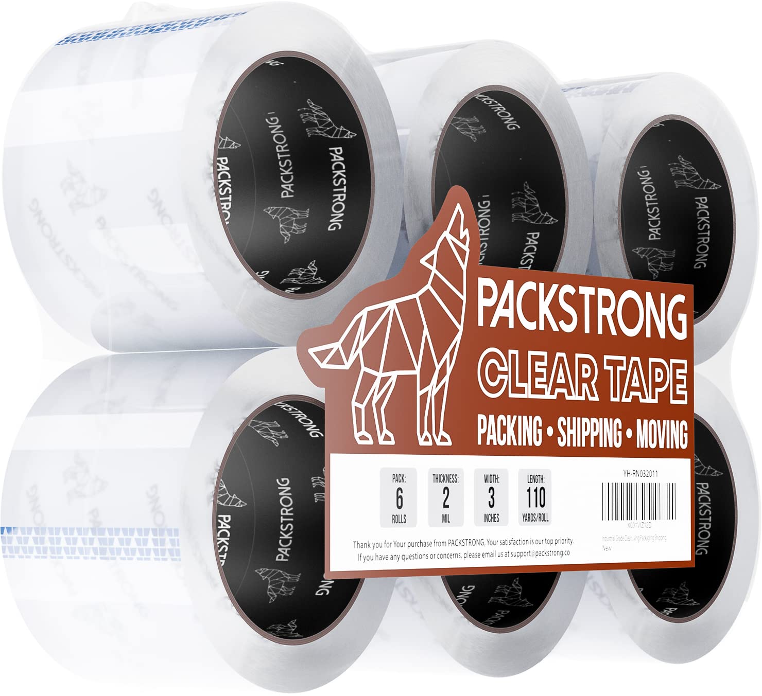 Orange Packing Tape, Moving Tape 2 x 110 Yard,2.0 mil Thick,Heavy Duty  Moving Tape (1 Roll)