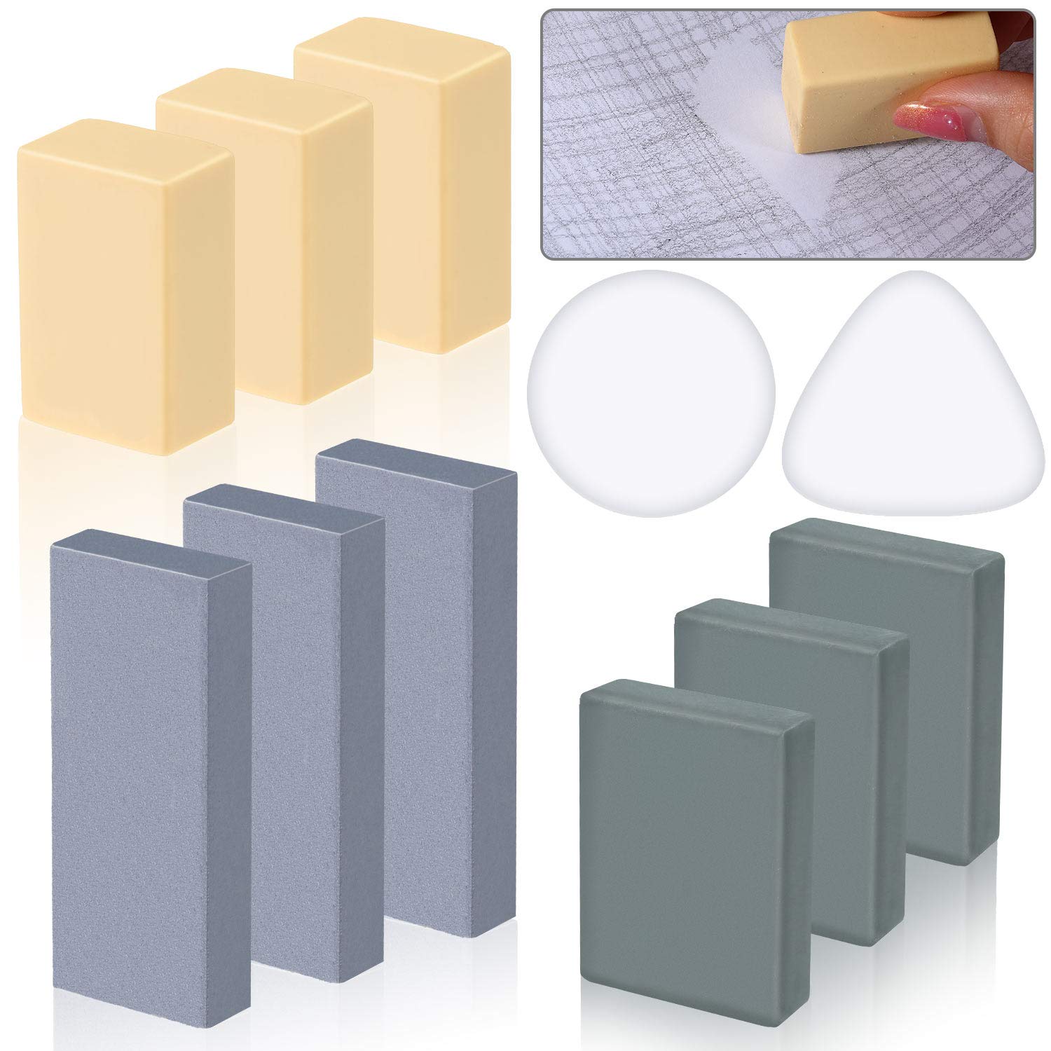Outus 11 Pieces Gum Erasers For Artists Sketching Kneaded Art