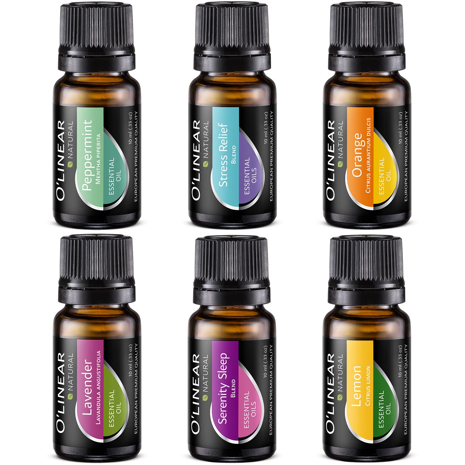Essential Oils Set 4 Oils & 2 Blends Top 6 Essential Oils for Diffusers for  Home