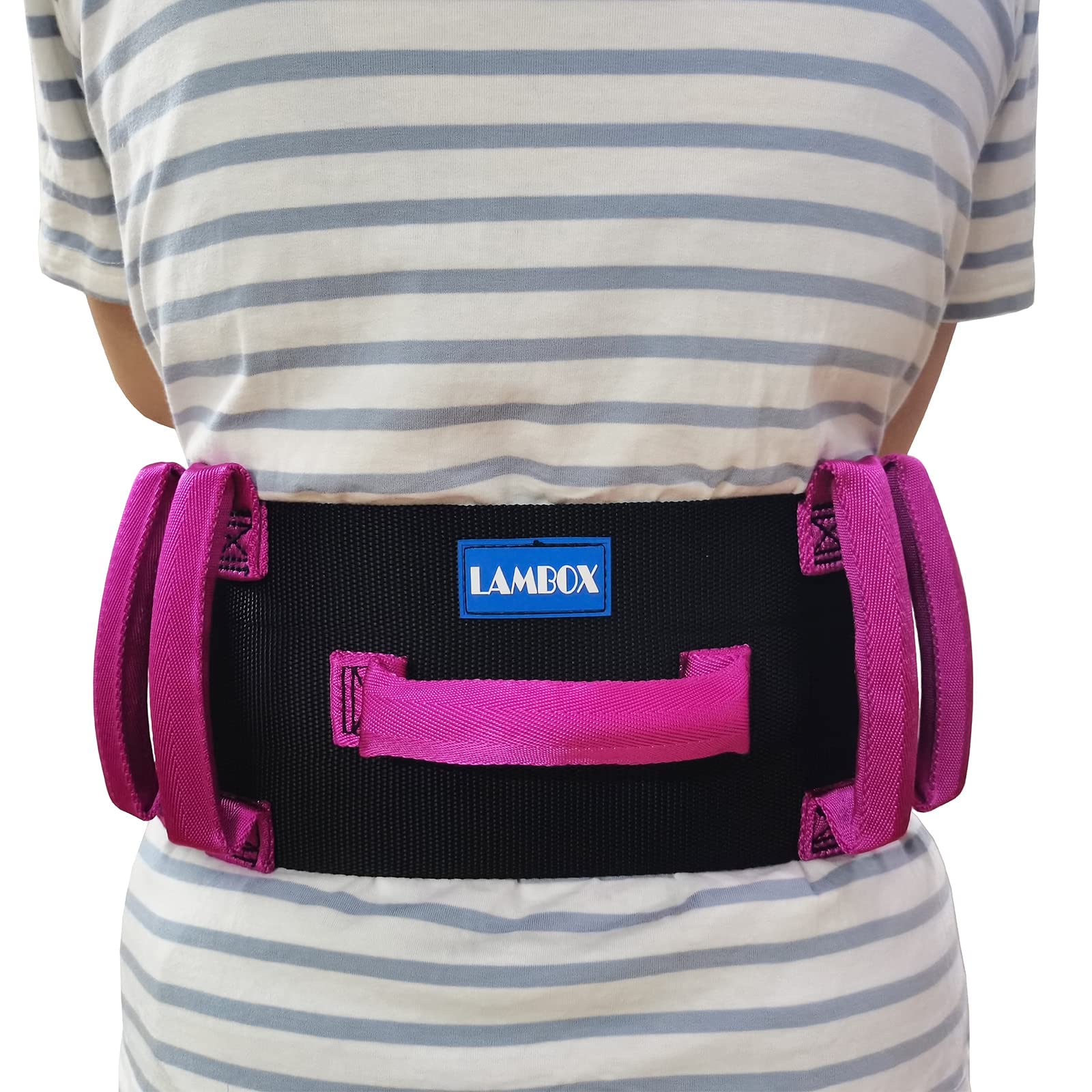 LAMBOX Transfer Walking Gait Belt with 7 Nylon Padded Handles