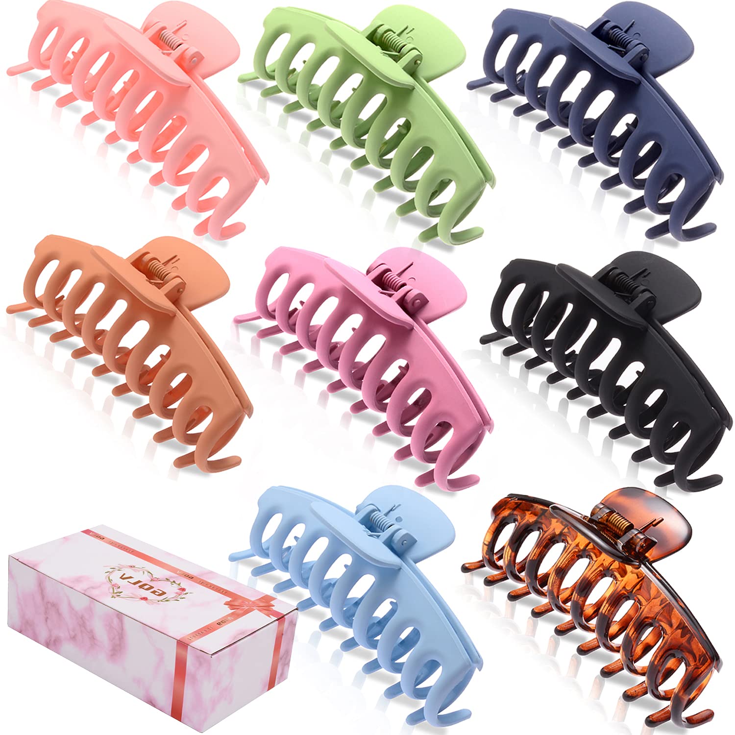 GQLV 8 PCS Large Hair Claw Clips for Women, Inch Big Banana Hair Clips  for Thick Hair/Thin Hair,Nonslip Jaw Hair Clips,Butterfly Hair Clips ,Hair  Barrettes ,Fashion Accessories for Girls A-8pcs colorful