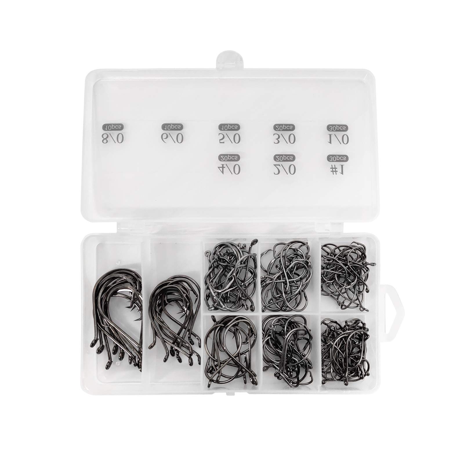 150PCS Circle Hooks, Strong High Carbon Steel Fresh and Saltwater Fishing  Hooks, Variety of Different Sizes