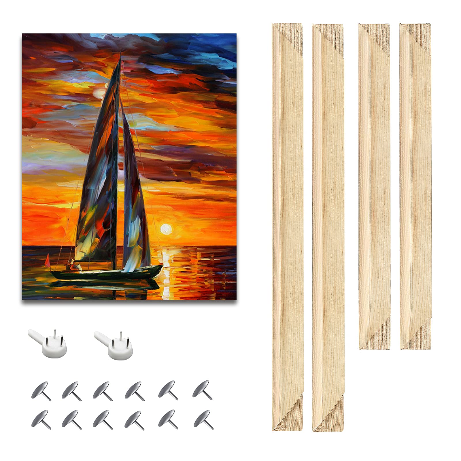 EVNEED DIY Canvas Stretcher Bars 16x20 Inch Canvas Frame - Easy to  Assemble, Gallery Wrap Oil Frame Kits Canvas Wood Stretcher Bars- for Oil  Paintings, Prints, Paint