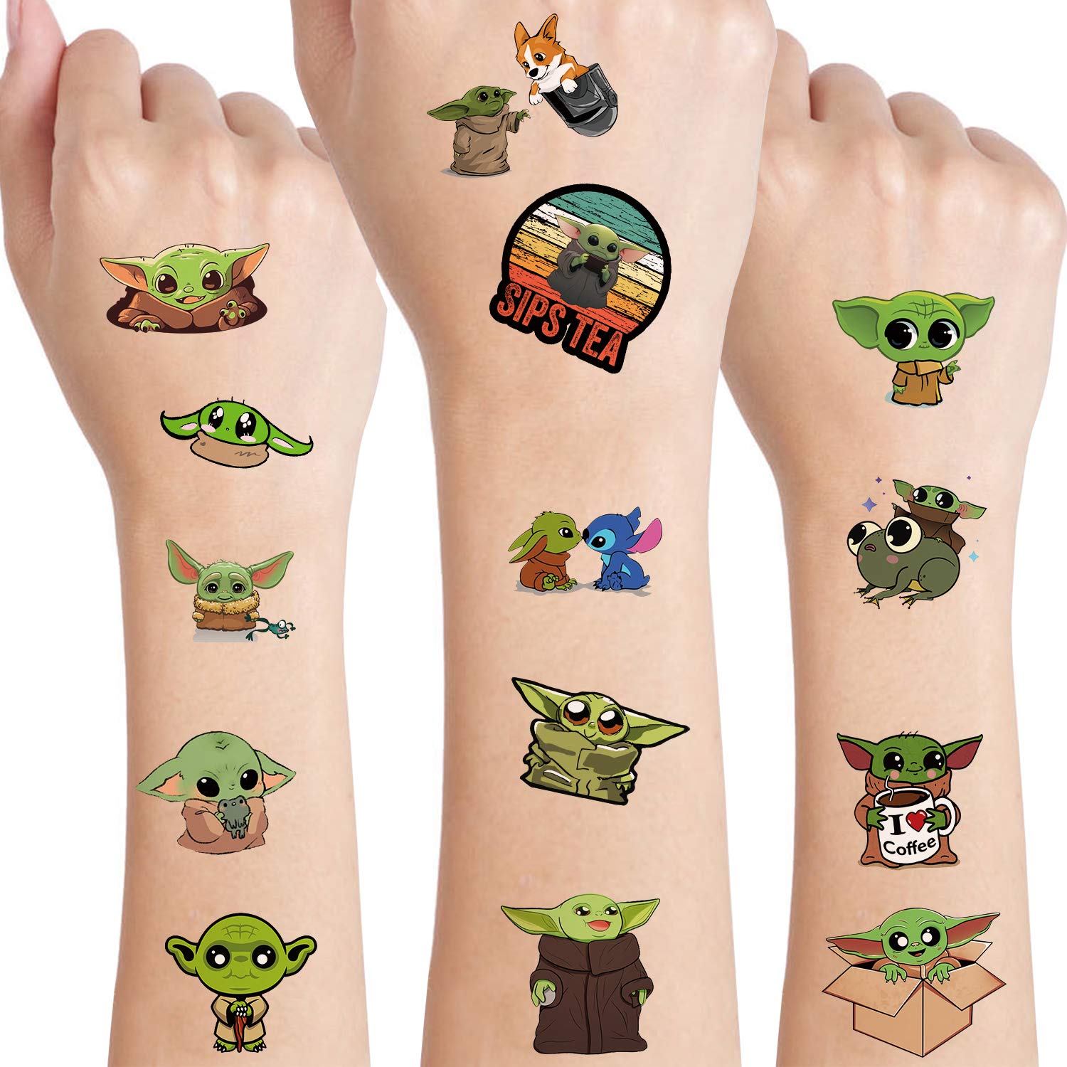 Cute Alien Temporary Tattoos Art Craft Party Favors Party Supplies for Kids  Alien Theme Birthday Party Baby Shower Yoda Fake Tattoos School Reward,  Birthday Gifts