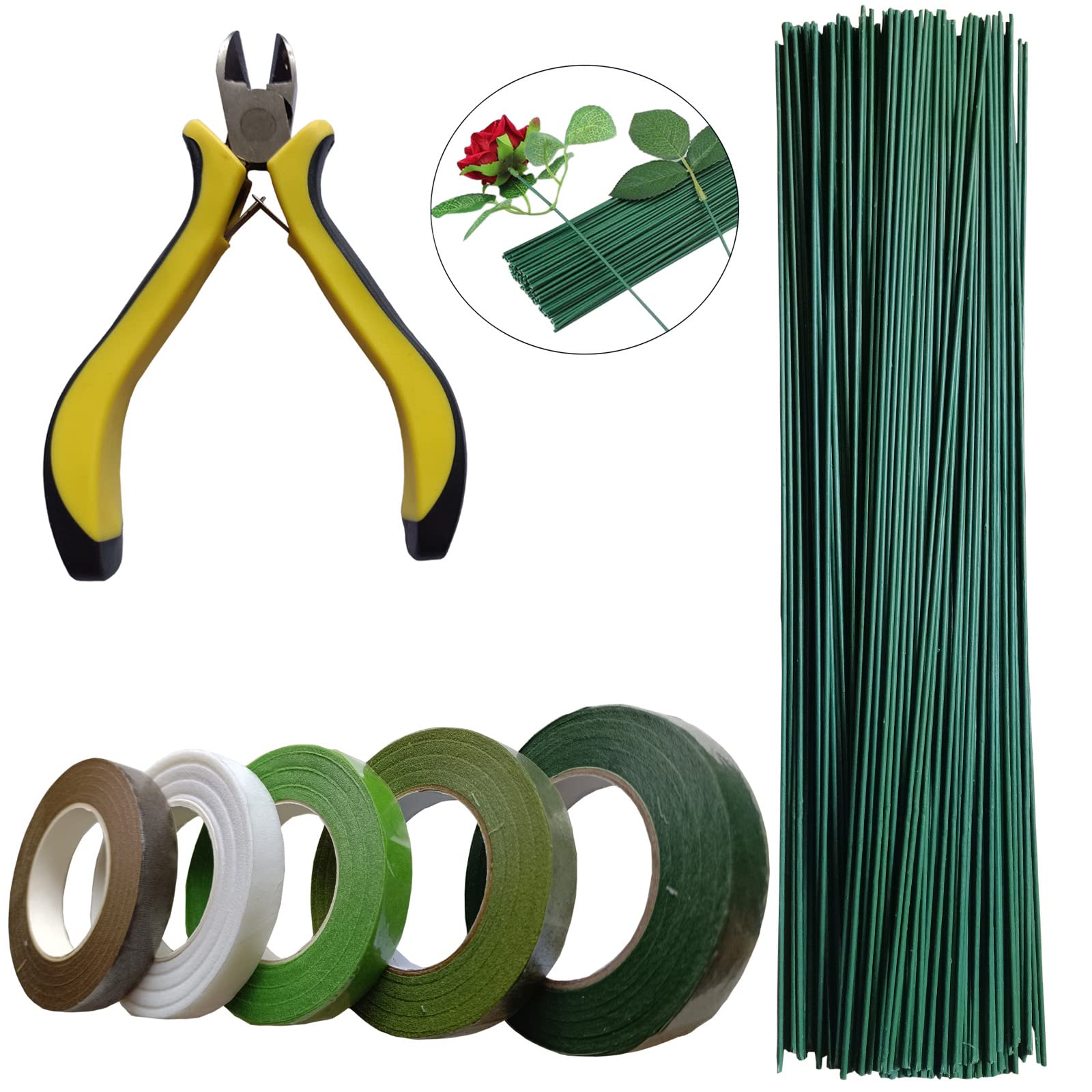 Floral Arrangement Kit With Green Tape And Wire - Temu