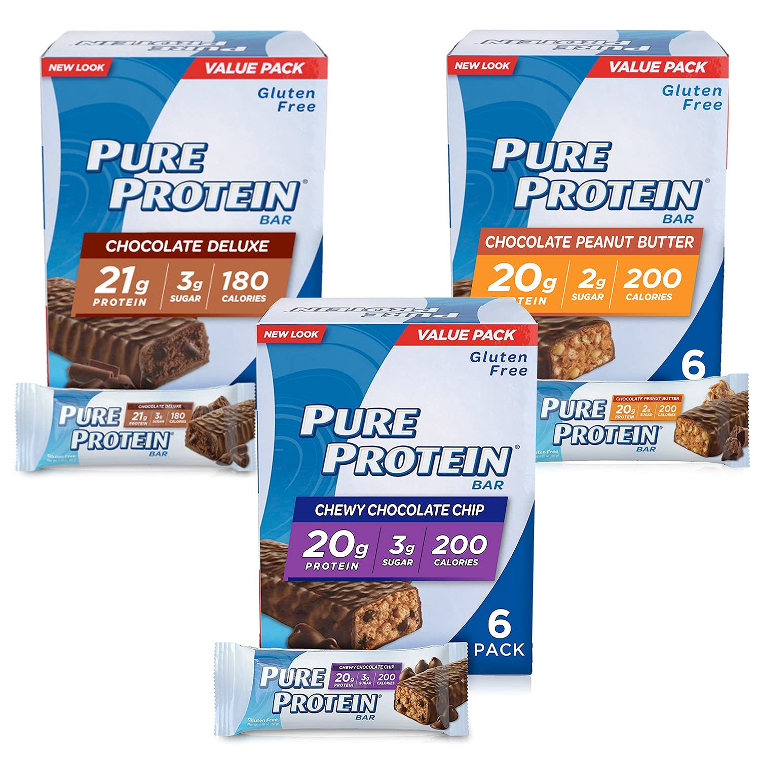 Pure Protein Bars High Protein Nutritious Snacks to Support Energy -  Variety Pack - 18 Pack