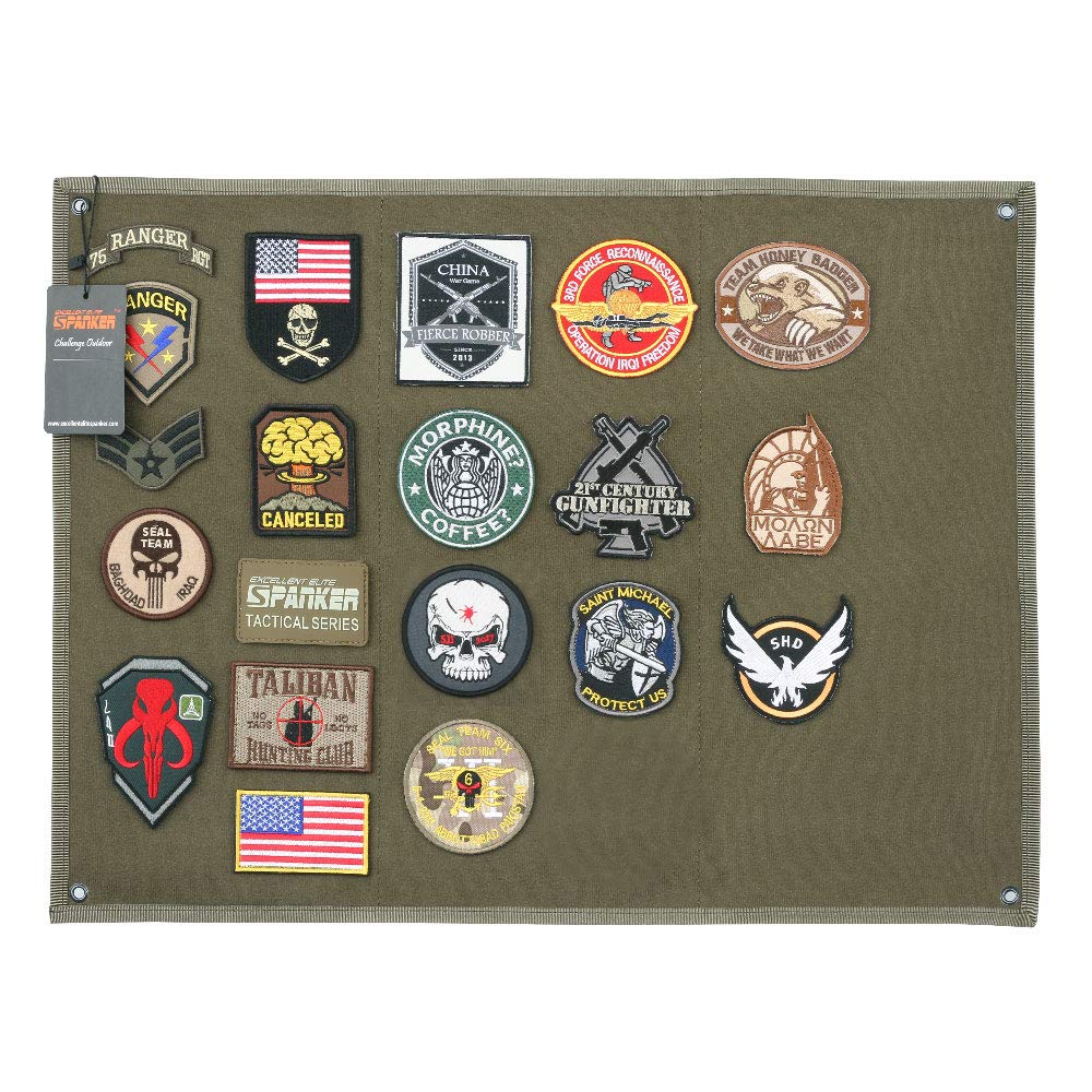 EXCELLENT ELITE SPANKER Tactical Patchs Display Board Foldable Military  Patch Holder Panel (Ranger Green, S) Ranger