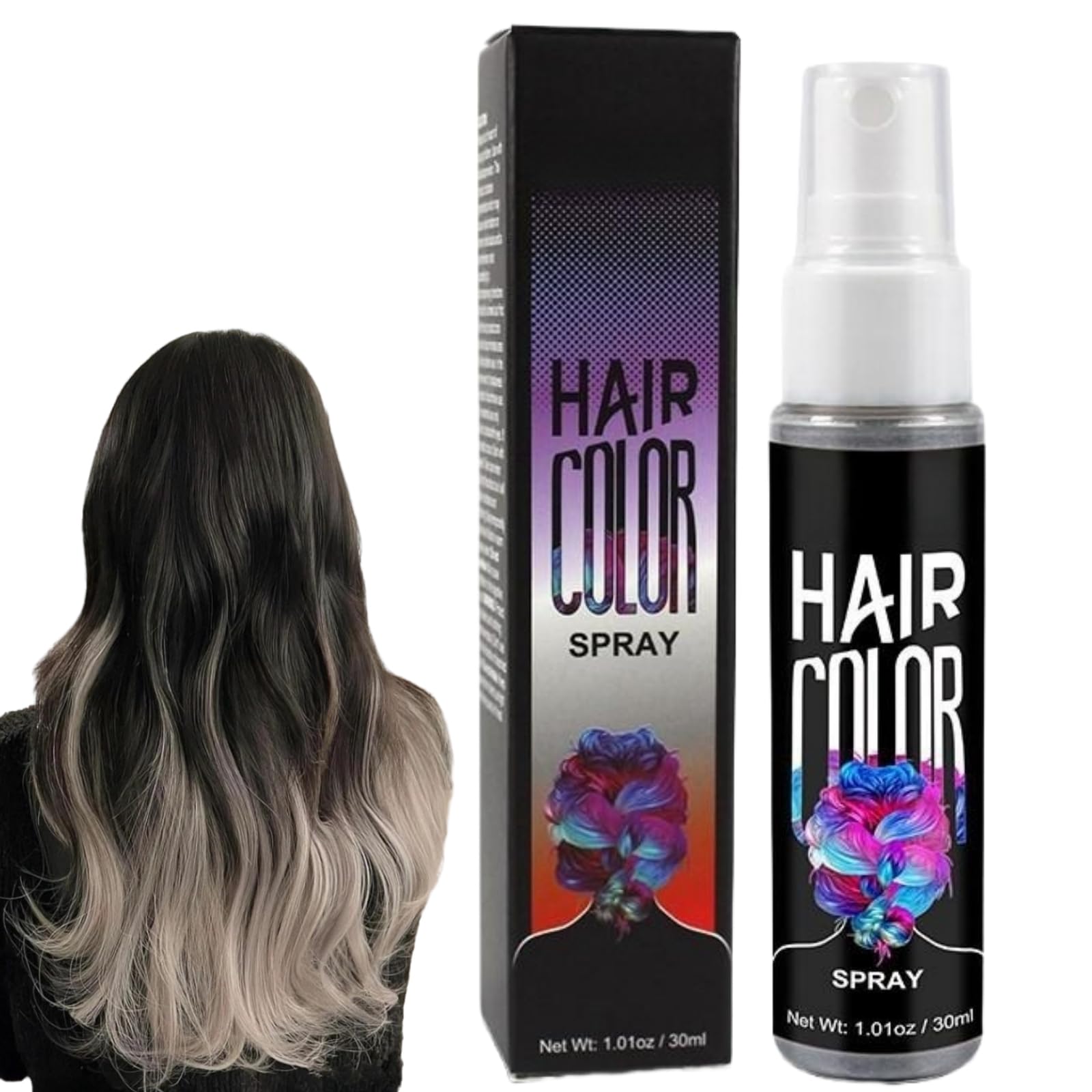 Hair Colour Spray Temporary Hair Dye Grey Temporary Coloured Hair Spray Coloured Hair Spray Wash