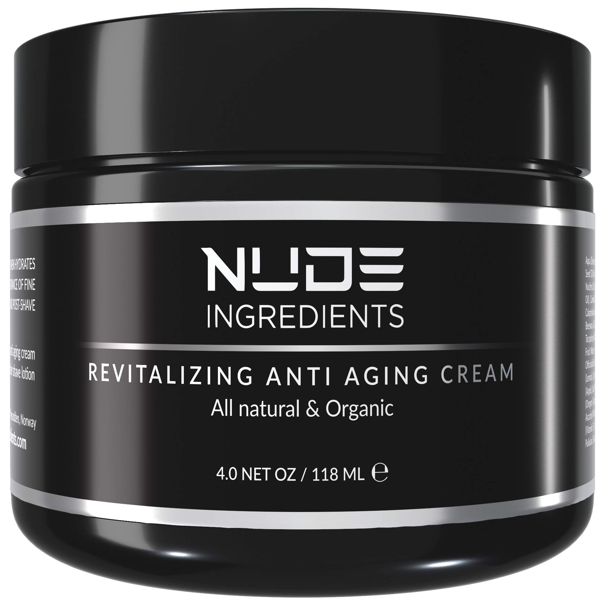 Nude Ingredients Mens Anti Aging Face Cream For Men - Day and Night Cream -  Essential Facial Moisturizer for Men - Wrinkle Cream For Men - Cream For  Dry Skin - Scented - 4 Ounce