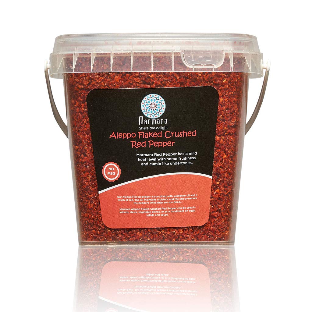 Marmara Foods Aleppo Flaked Crushed Red Pepper 8oz Container Bulk